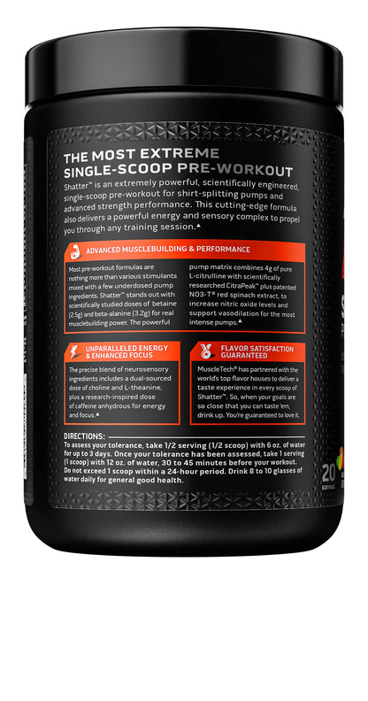 Pre Workout Powder MuscleTech Shatter Pre-Workout PreWorkout Powder MuscleTechUS supplements