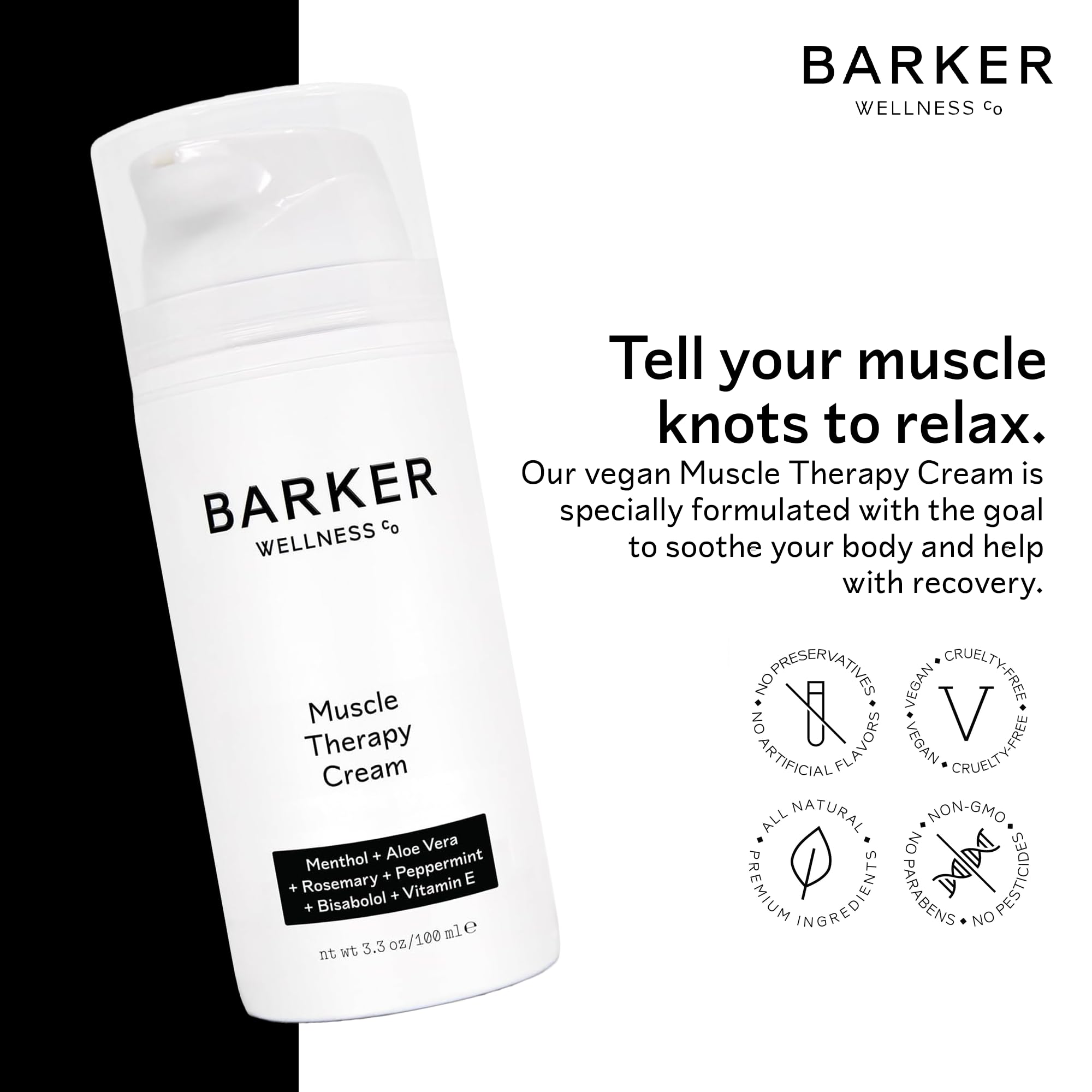 Barker Wellness Soothing Muscle Therapy Cream | Advanced Joint & Muscle Relief for Recovery & Relaxation | Enriched with Antioxidants & Moisturizing Vitamin E | All-Natural Vegan Formula (100ml) Barker Wellness CoAu supplements