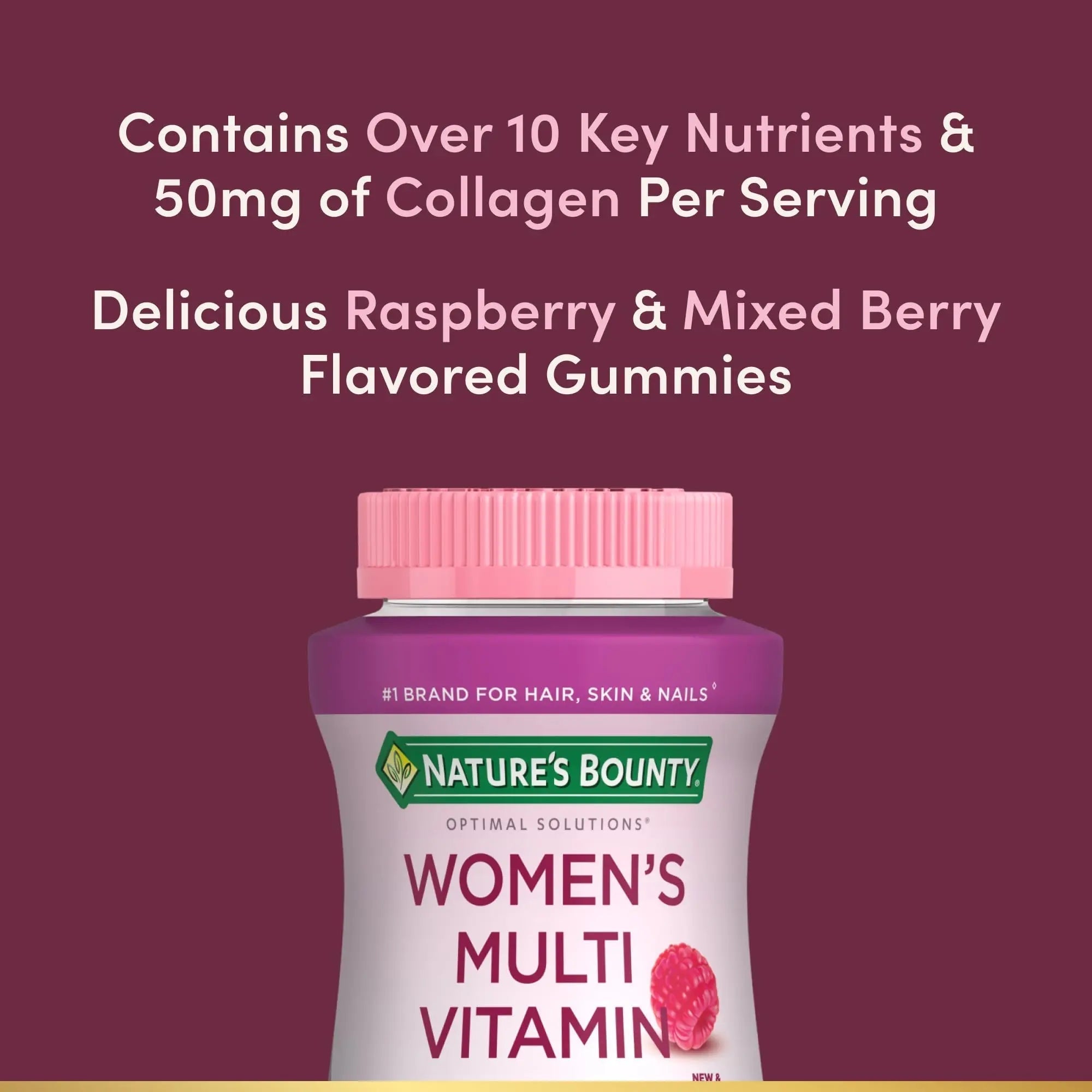 Nature's Bounty Optimal Solutions, Women's Multivitamin Gummies for Immune Support, Cellular Energy Support, Bone Health Nature's BountyAu supplements