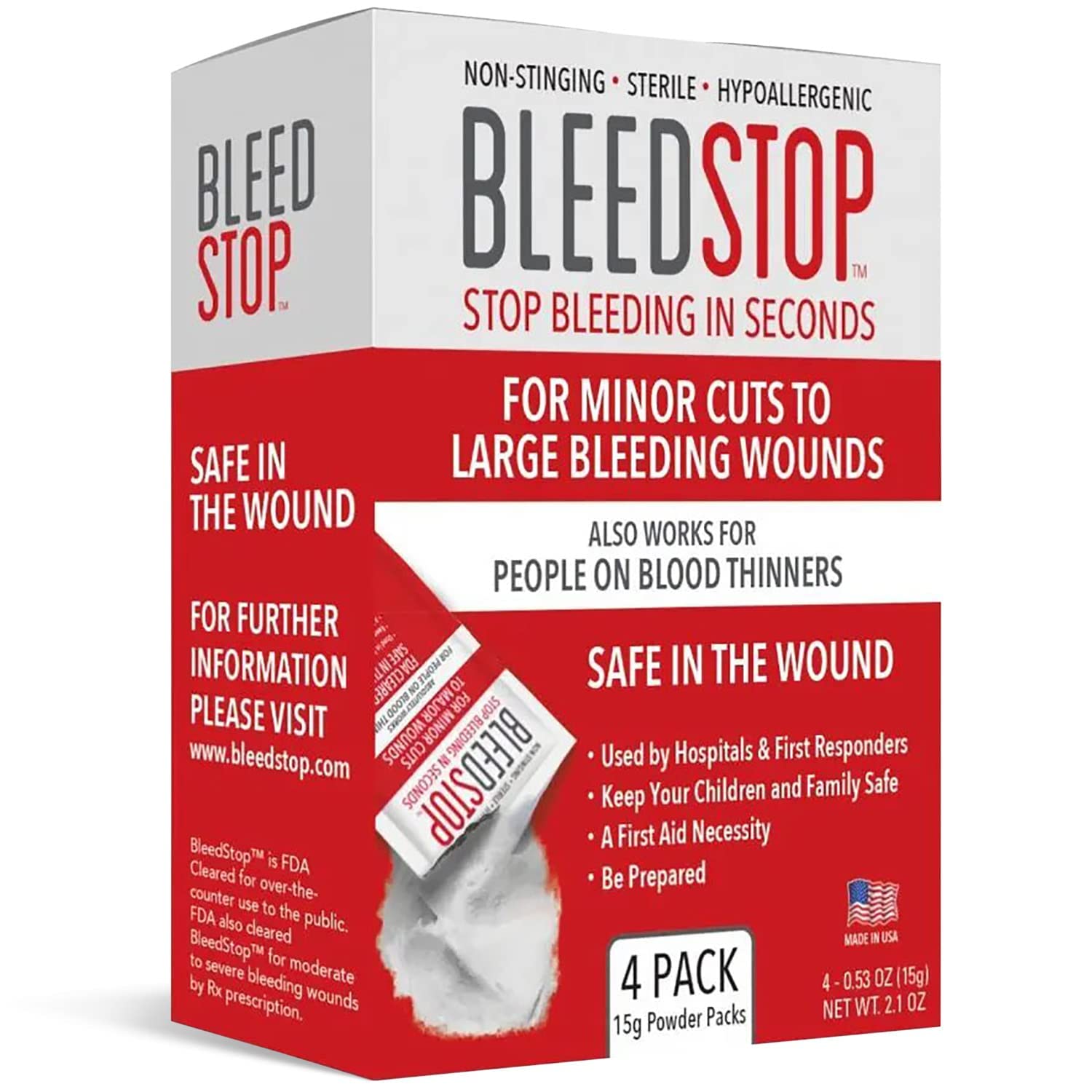BleedStop™ First Aid Powder for Blood Clotting, Trauma Kit, Blood Thinner BleedStopUS supplements
