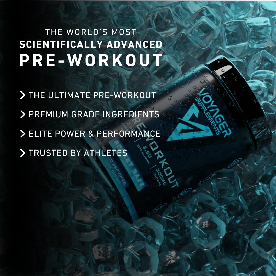 Voyager Supplements Pre-Workout Powder | Rocket Razz | Intense Pump | Maximized Voyager SupplementsUS supplements