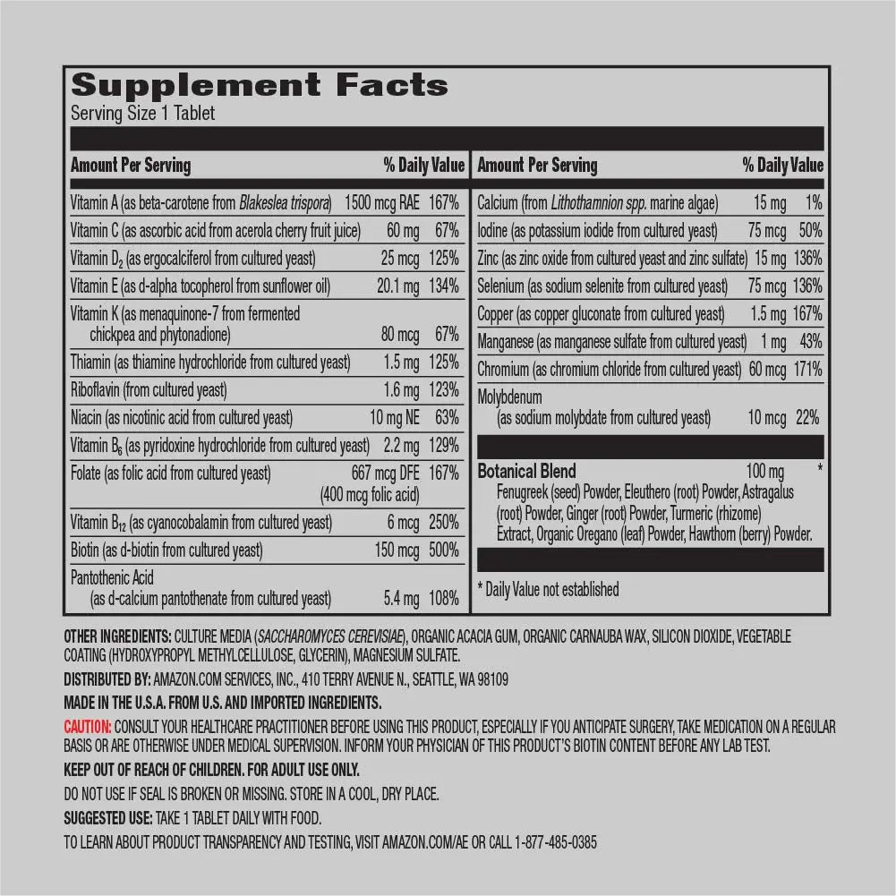 Amazon Elements Men's One Daily Multivitamin (65 Tablets) and Amazon Elements B Complex (65 Capsules) Amazon ElementsAu supplements