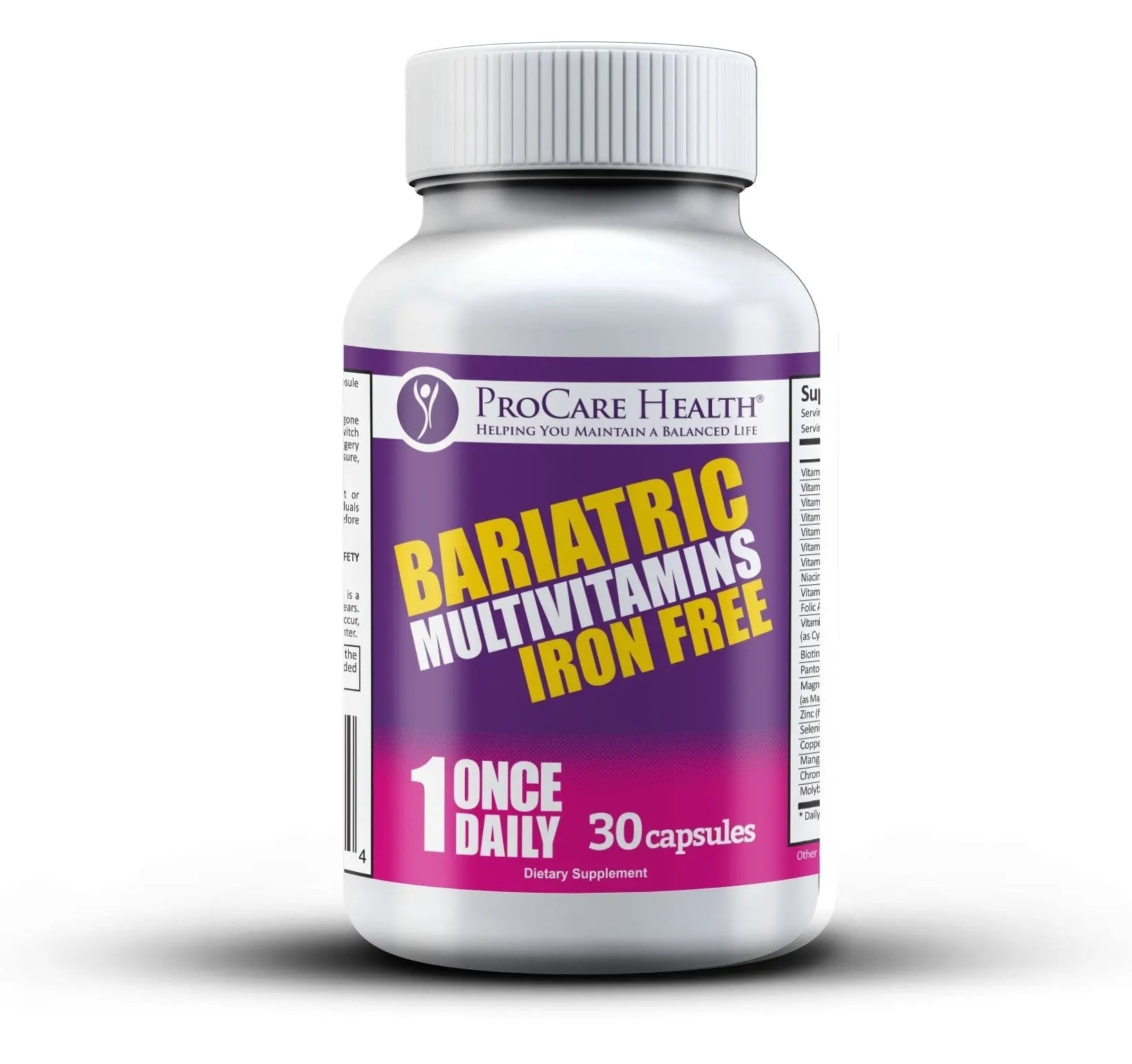Procare Health Bariatric Multivitamin with Iron Free (30 Fast Dissolving Veggie Capsule) - Bariatric Vitamins for Gastric Sleeve & Gastric Bypass ProCare HealthAu supplements