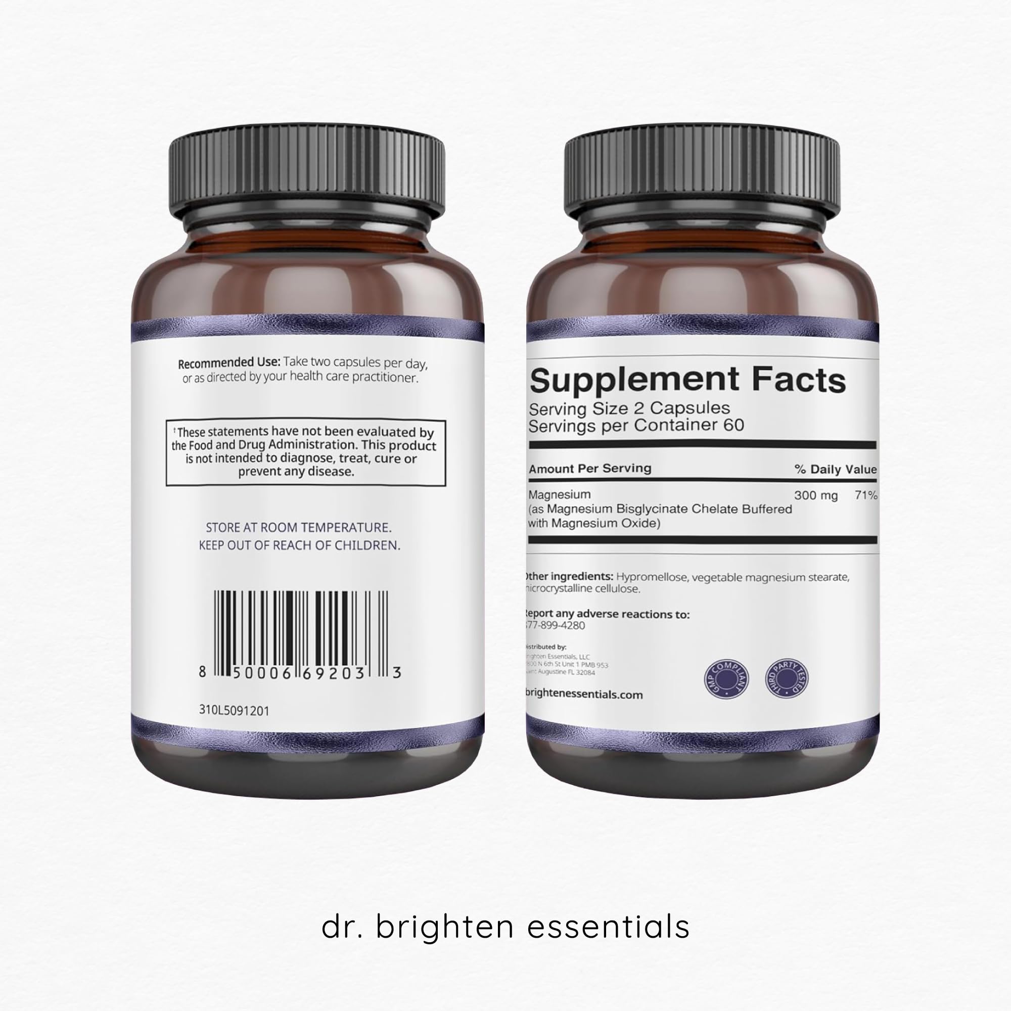 Dr. Brighten Magnesium Plus (as Magnesium Bi-glyncinate) - Beneficial in Maintaining a Healthy Mood, Sleep, Hormone Balance and Reducing Symptoms of PMS and Menstrual Cramps Dr. BrightenAu supplements