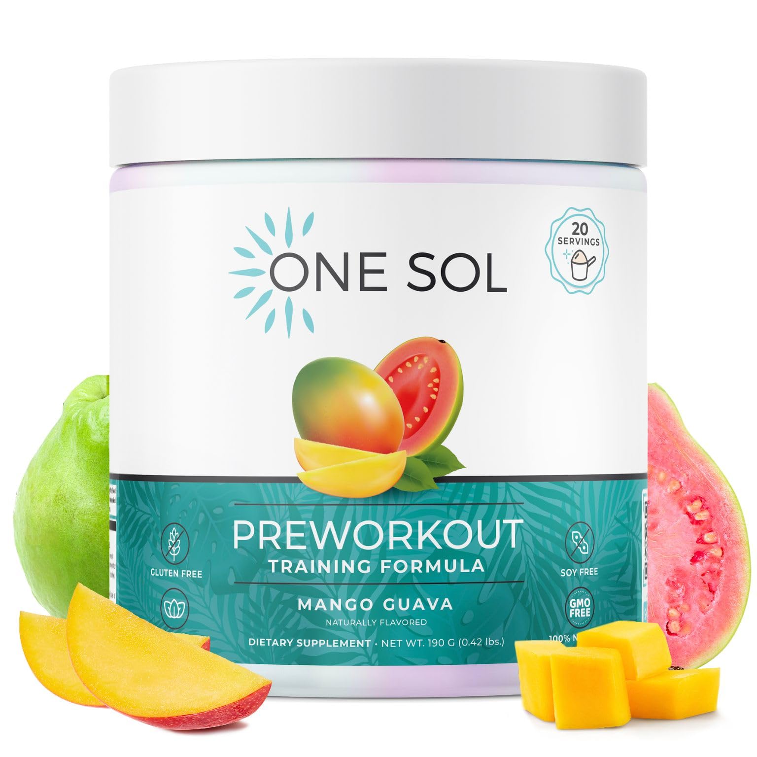 One Sol Pre-Workout for Women, Enhanced Pump & Focus, No Jitters Or Crash, Natural One SolAu supplements