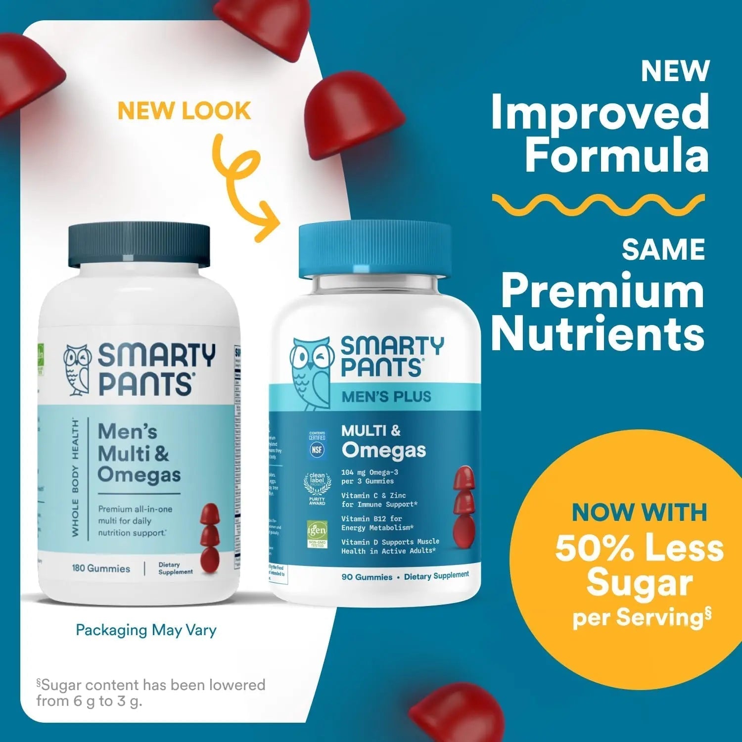 SmartyPants Men's Multivitamin Gummies - Improved Formula: Omega 3 (DHA/EPA), Methylfolate, Vitamin D3, C, Vitamin B12, B6, Vitamin A SmartyPantsAu supplements