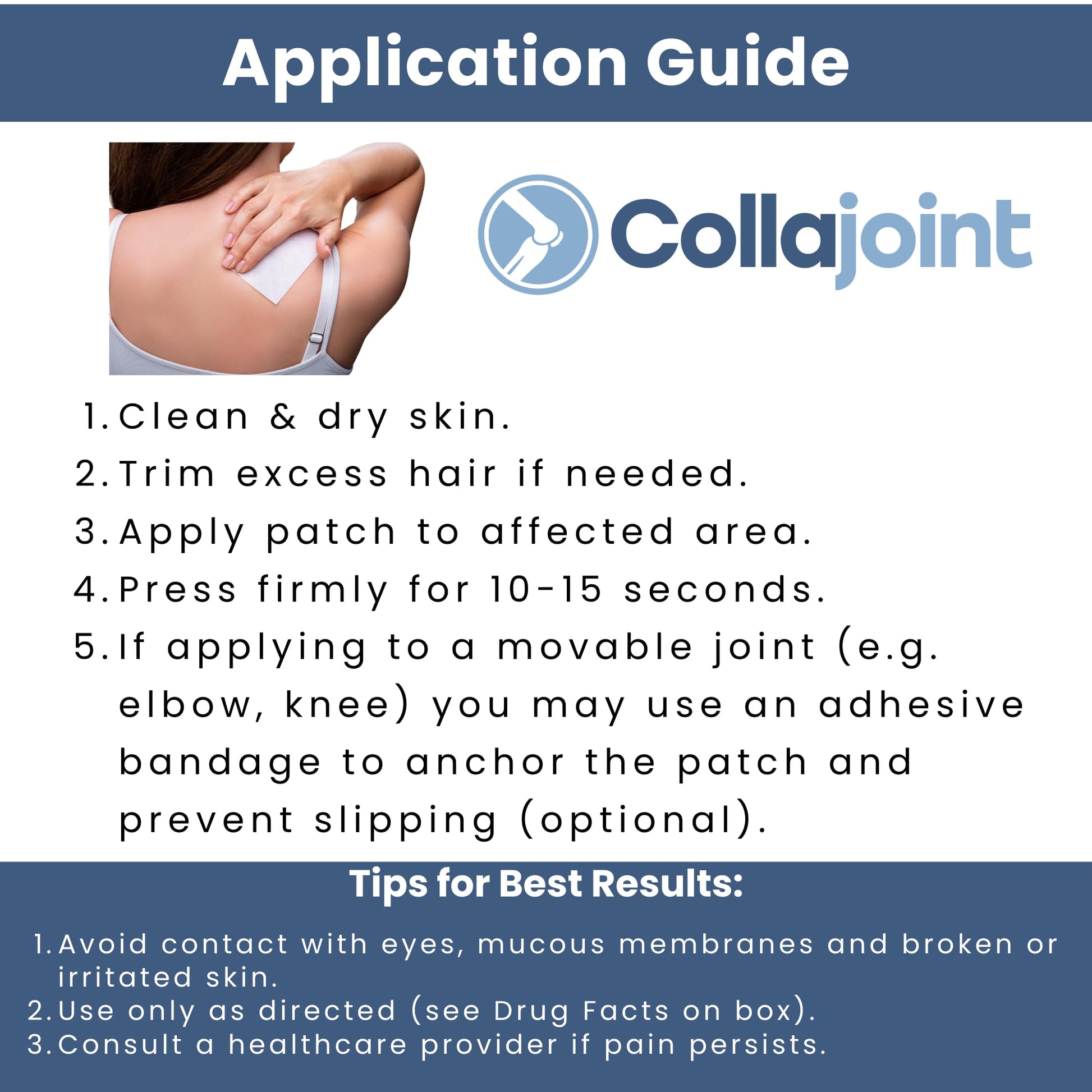 Collajoint Maximum-Strength Lidocaine 4% & Menthol 1% Hydrogel Pain Relief Patch with Arnica Montana Flower Extract-Temporary Numbing & Cooling Relief for Sore Muscles, Stiff Joints & Arthritis CollajointAu supplements