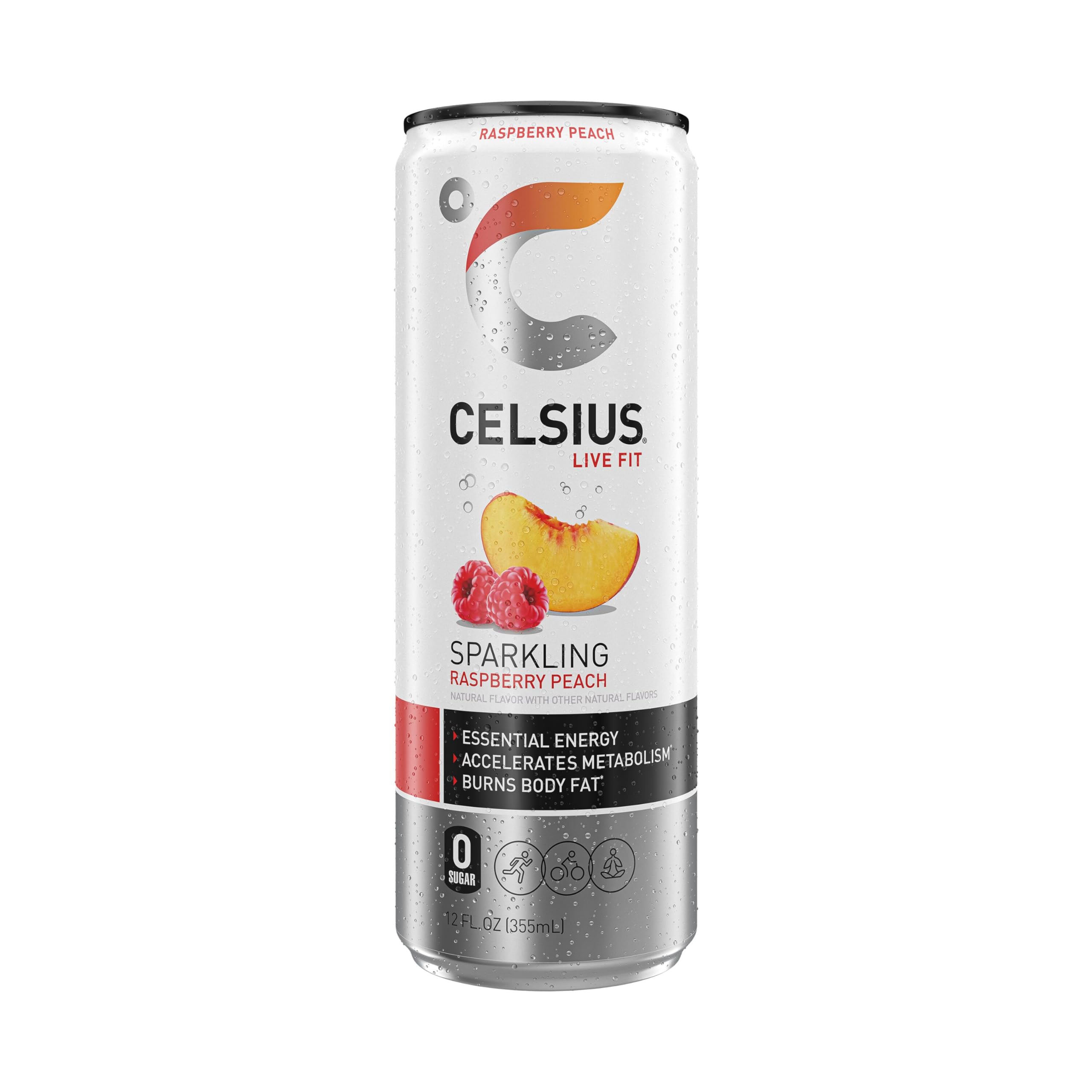 CELSIUS Sparkling Raspberry Peach, Functional Essential Energy Drink 12 Fl Oz (Pack of 12) CELSIUSUS supplements