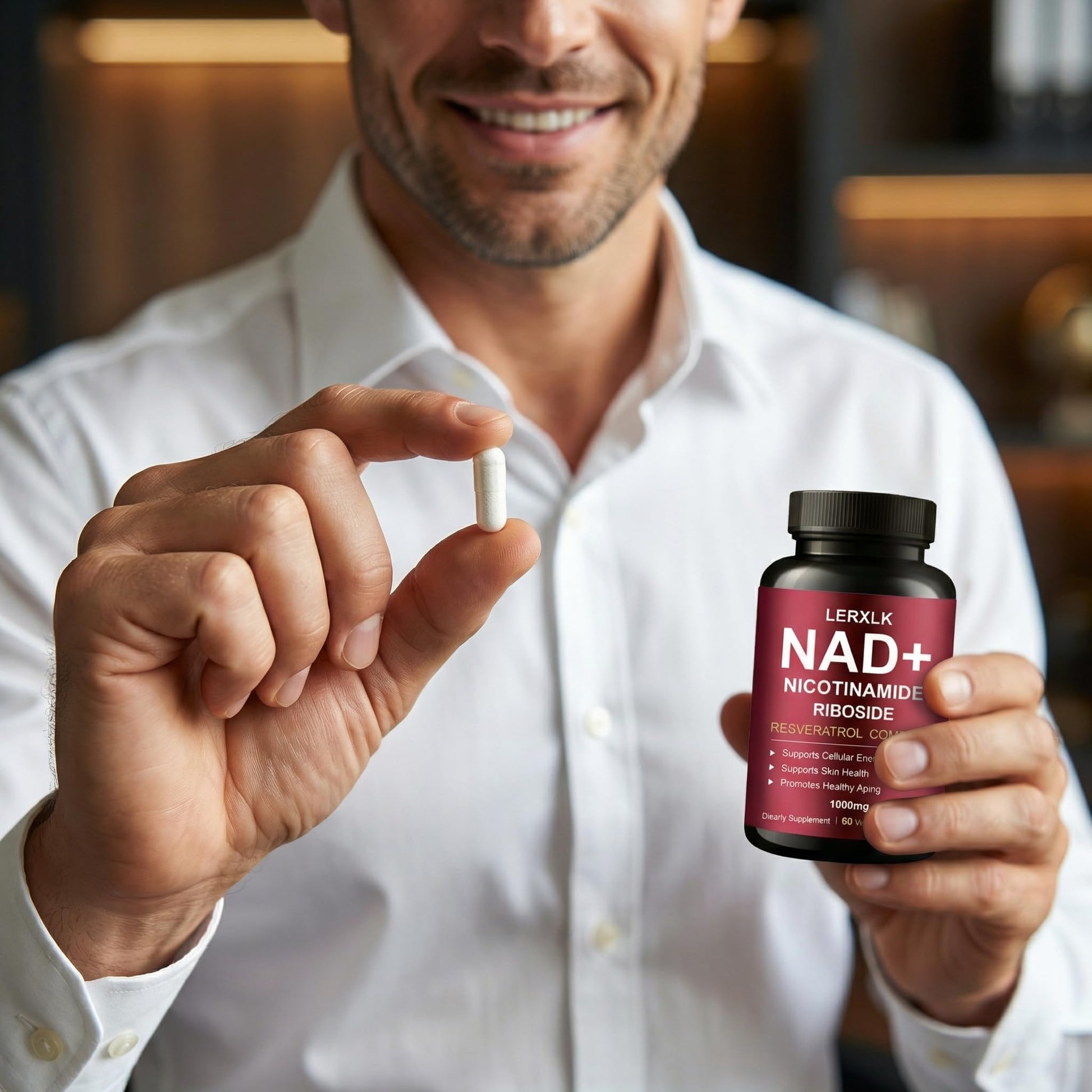 LERXLK NAD+ Supplement 1000mg – Liposomal Nicotinamide Riboside with Resveratrol, Advanced Cellular Energy & Healthy Aging Support, 60 Vegetarian Capsules LERXLKAu supplements