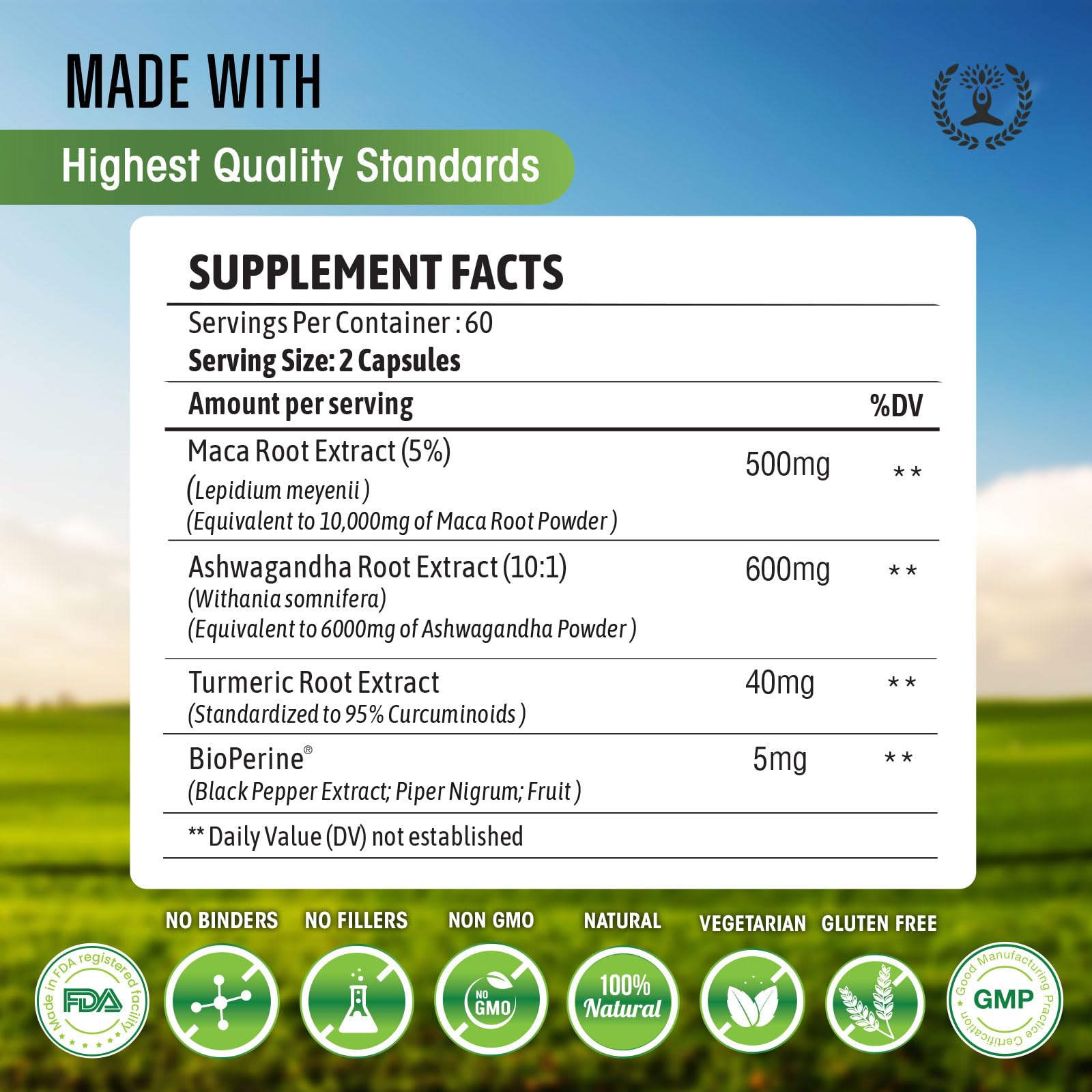 Maca Root 10,000 mg, Ashwagandha 6000mg Extract, Capsules for Men & Women CIRCLE OF NATUREAu supplements