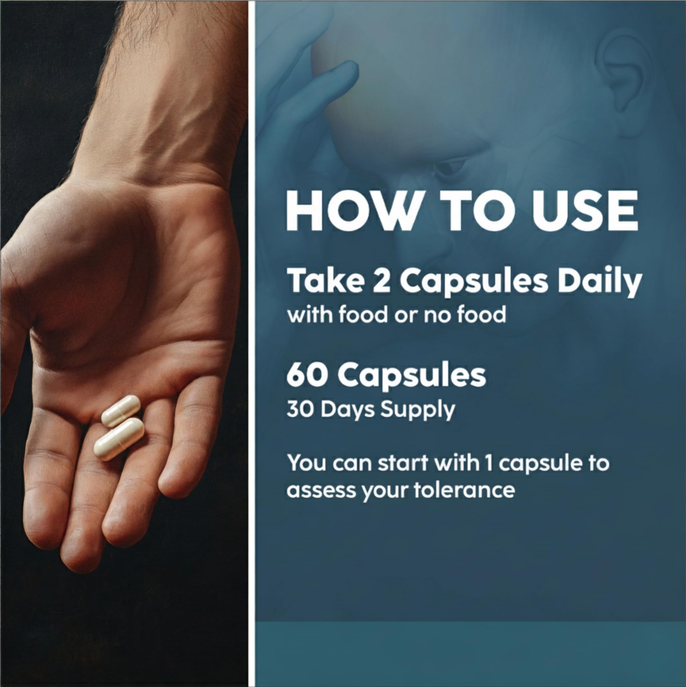 Nootropic Brain Supplement with Lion’s Mane Mushroom, Cordyceps & Rhodiola Rosea Extract - Focus and Energy Supplement, Adaptogen for Brain Health, Mental Clarity, Memory & Mood Support - 60 Capsules Reset+RiseAu supplements