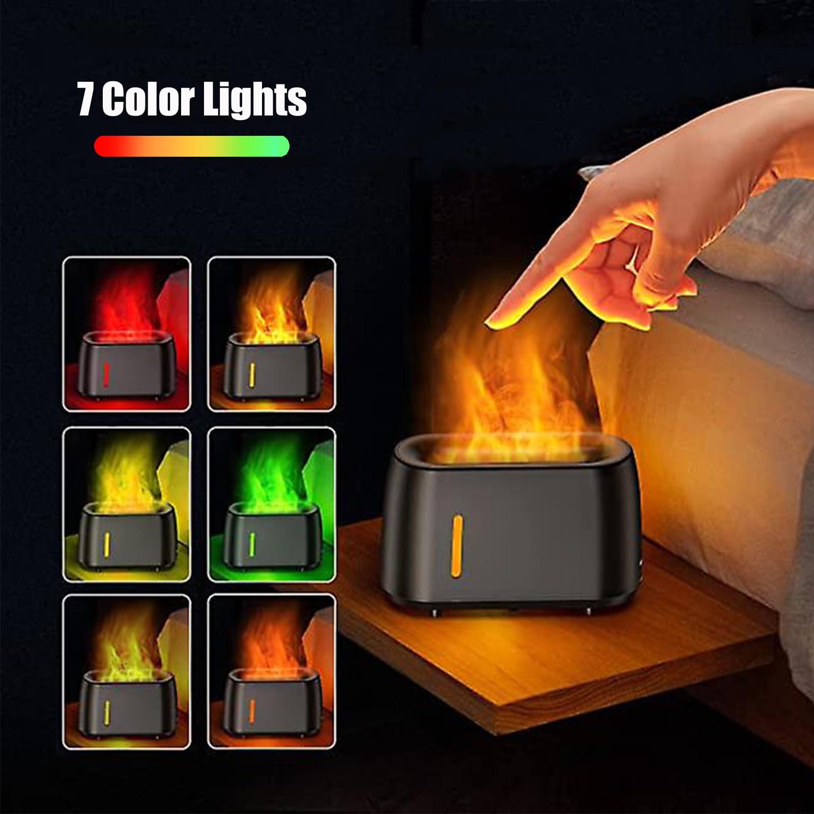 Flame Diffuser Humidifier 240ML for Essential Oils, Smart Timing with 7 Changeable Colors, Dual Mist AOSUMWITHUAu supplements