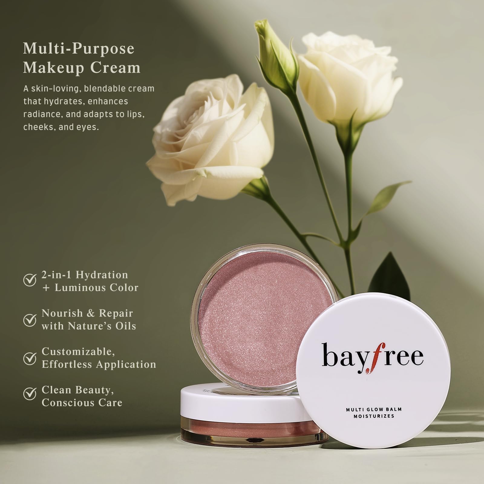 bayfree Multi Glow Balm, Cream Blush for Cheeks, Blush Balm Face Makeup, Radiant Finish, Hydrating, Creamy, Lightweight & Blendable Color, Face Makeup 0.63 Oz bayfreeAu supplements