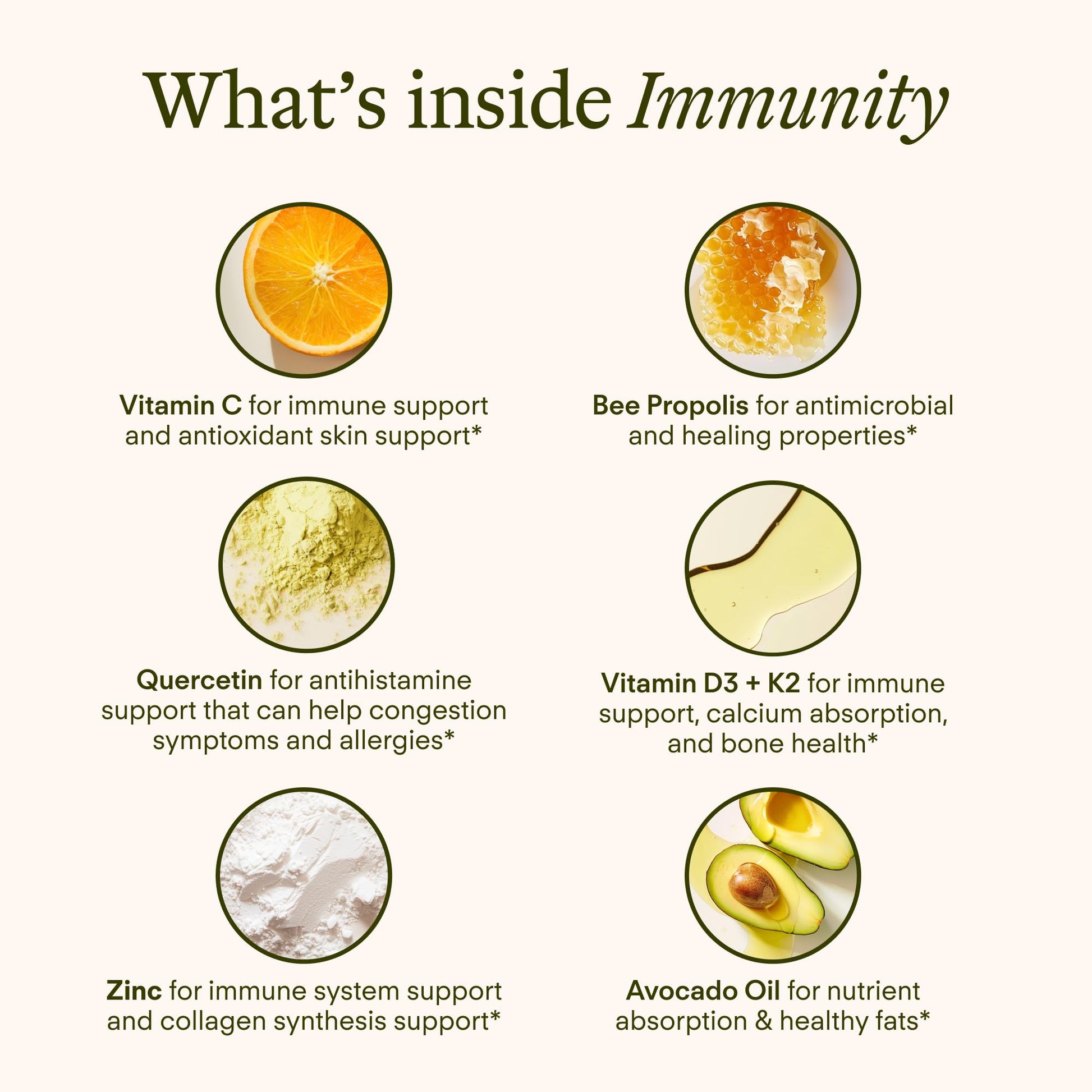 Sunny Within Immunity - 6-in-1 Liposomal Vitamin C Packets, Zinc, D3 + K2, Quercetin, Bee Propolis & Avocado Oil - Antioxidant Liquid Supplement for Immunity, Skin & Bone* - 30 Pouches Sunny WithinAu supplements