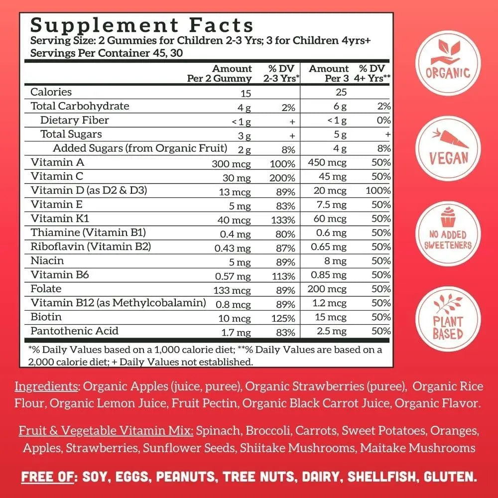 Llama Naturals Real Fruit Multivitamin Gummies | Kids & Women's Whole Food-Based Vitamins | No Added Cane Sugar | Llama NaturalsAu supplements
