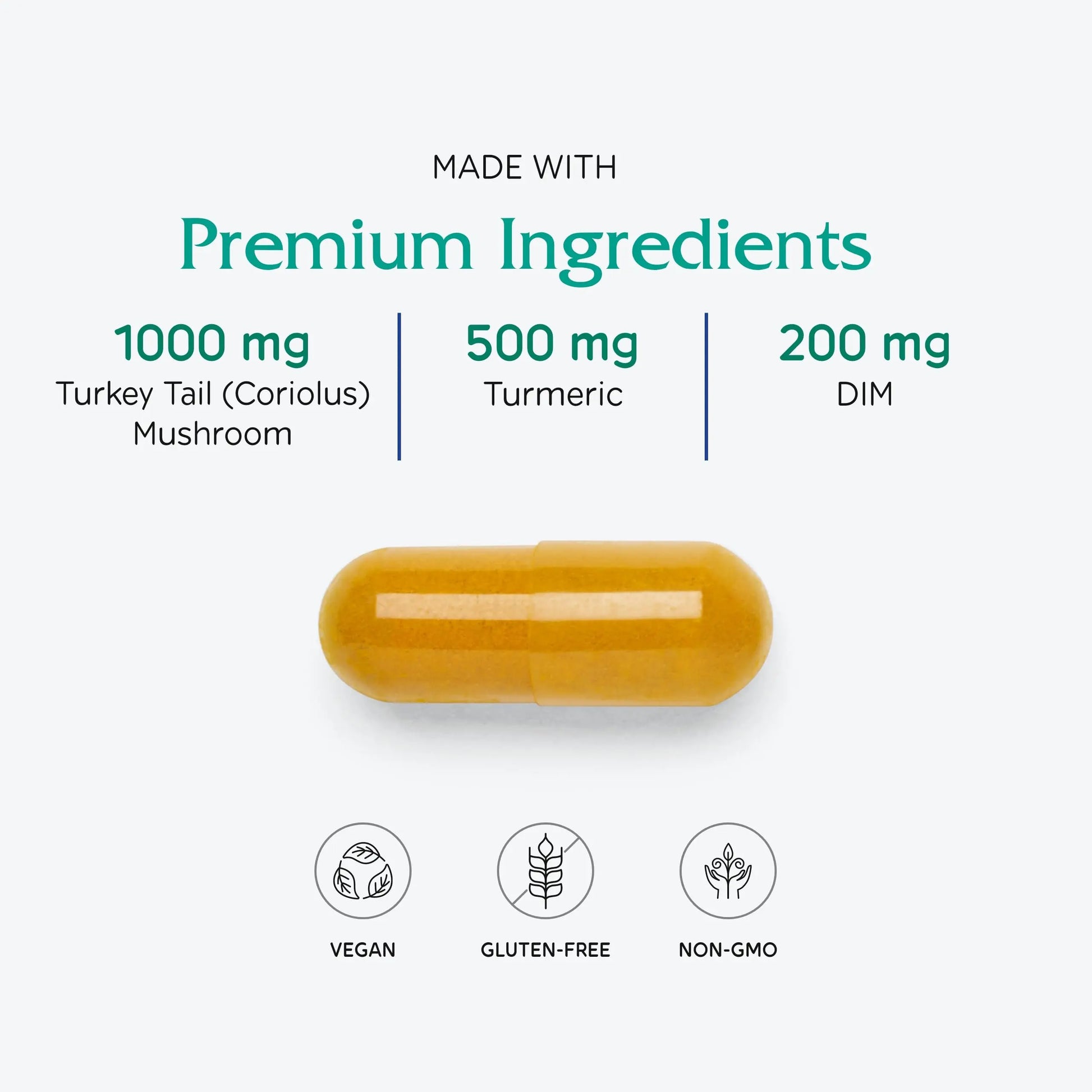 Vitanica CCDG Blend, Immune Support, DIM Supplement 200mg, Turkey Tail Mushroom, Turmeric, Green Tea, Vegan, 90 Capsules Vitanicanz supplements