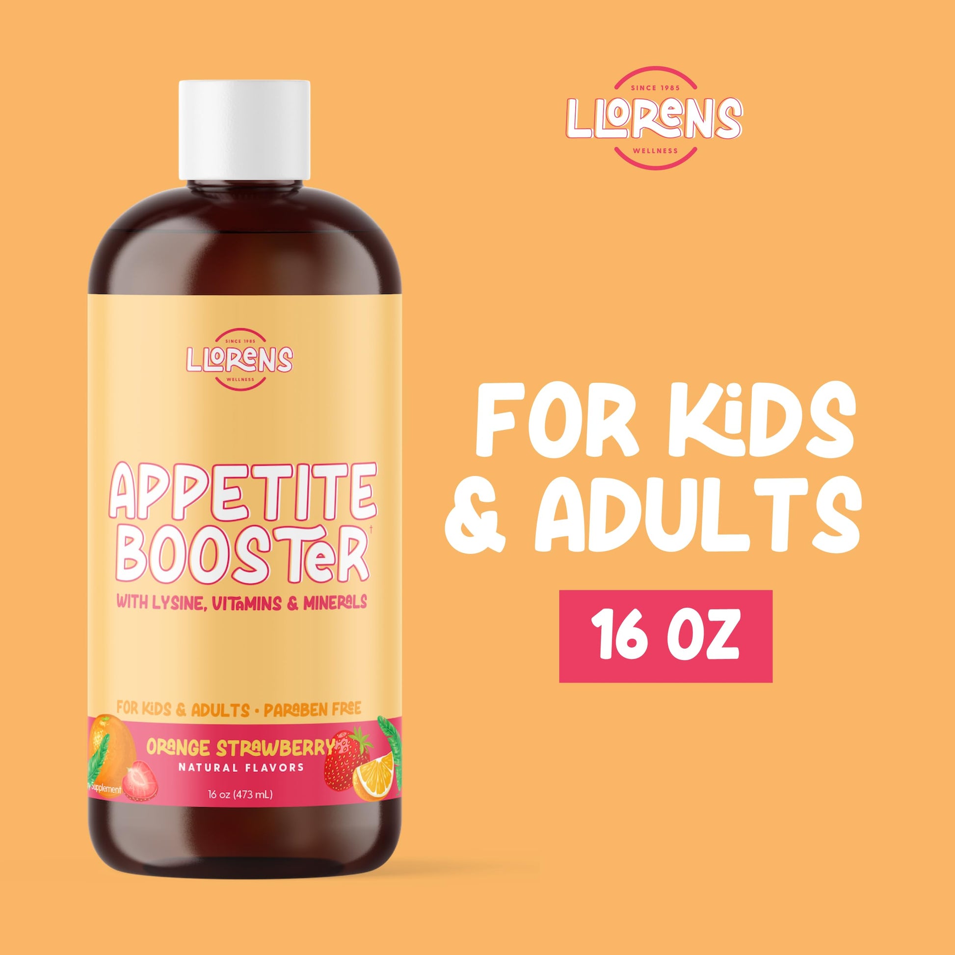 Appetite Booster Weight Gainer for Kids, 16 Fl Oz, Natural Orange Strawberry By Llorens Wellness LLORENS PHARMACEUTICALAu supplements