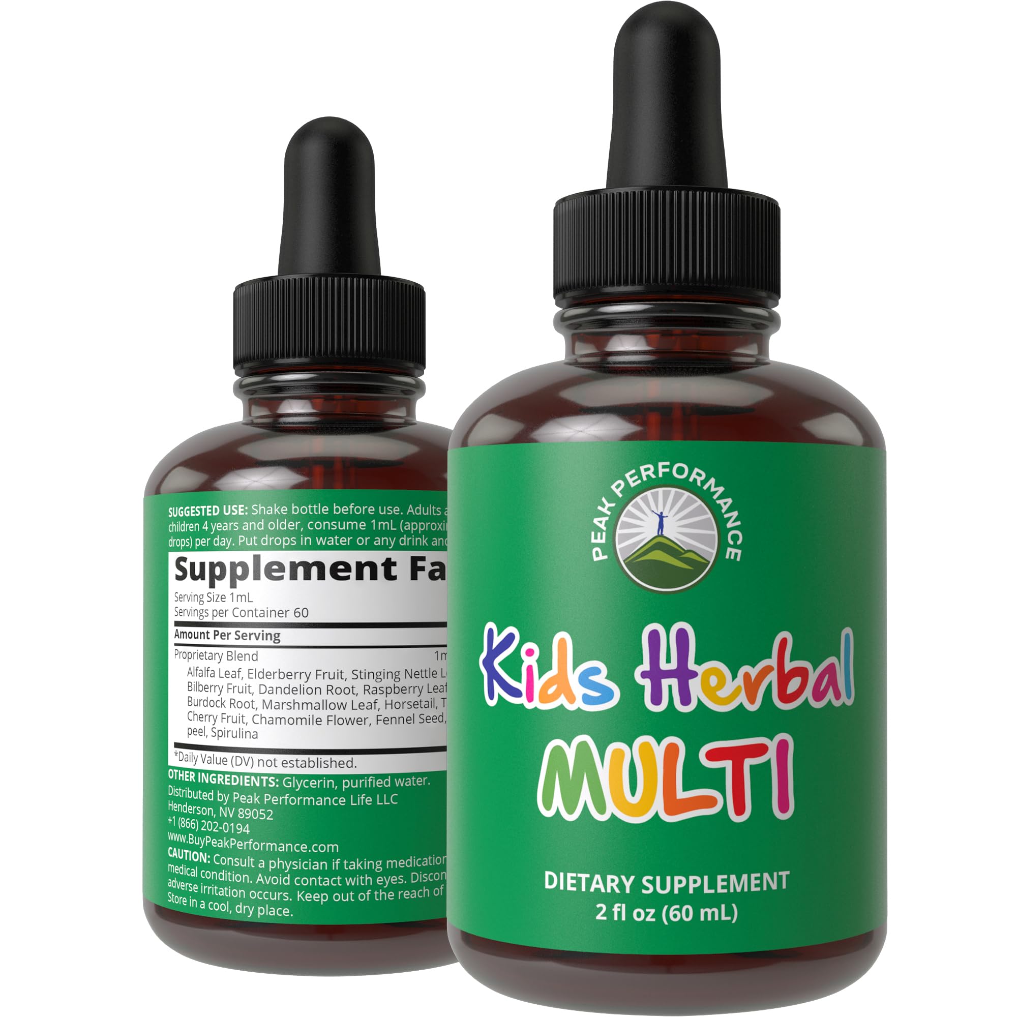 Kids Vitamins from Herbs. Liquid Kids Herbal Multivitamin. No Bitter Taste. Sugar Free 14-in-1 Vegan Supplement Drops for Toddlers, Children, Teens. Mixed in Water They Won't Even Taste It Peak PerformanceAu supplements