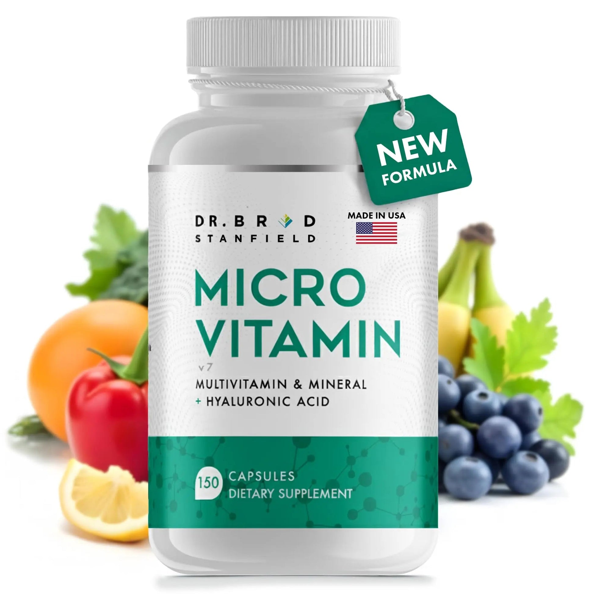 Dr Brad Stanfield Daily Low Dose MultiVitamin & Mineral for Men & Women to Support Cognitive Performance & Memory + Hyaluronic Acid for Skin Health Dr Brad StanfieldAu supplements