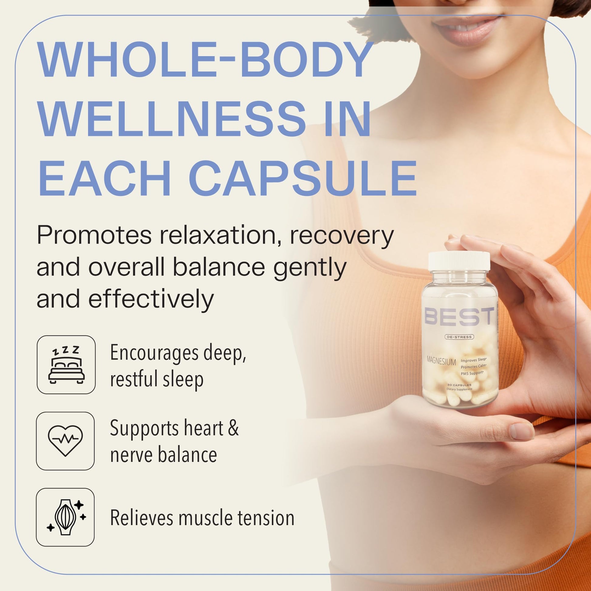 BEST Magnesium Glycinate Supplement for Women - High Absorption, Breakthrough for Sleep, Stress - Menopause Symptoms, Magnesium for Women Over 40 - Gentle on Stomach, Non-GMO, Vegan - 30 Day Supply BEST SupplementsAu supplements