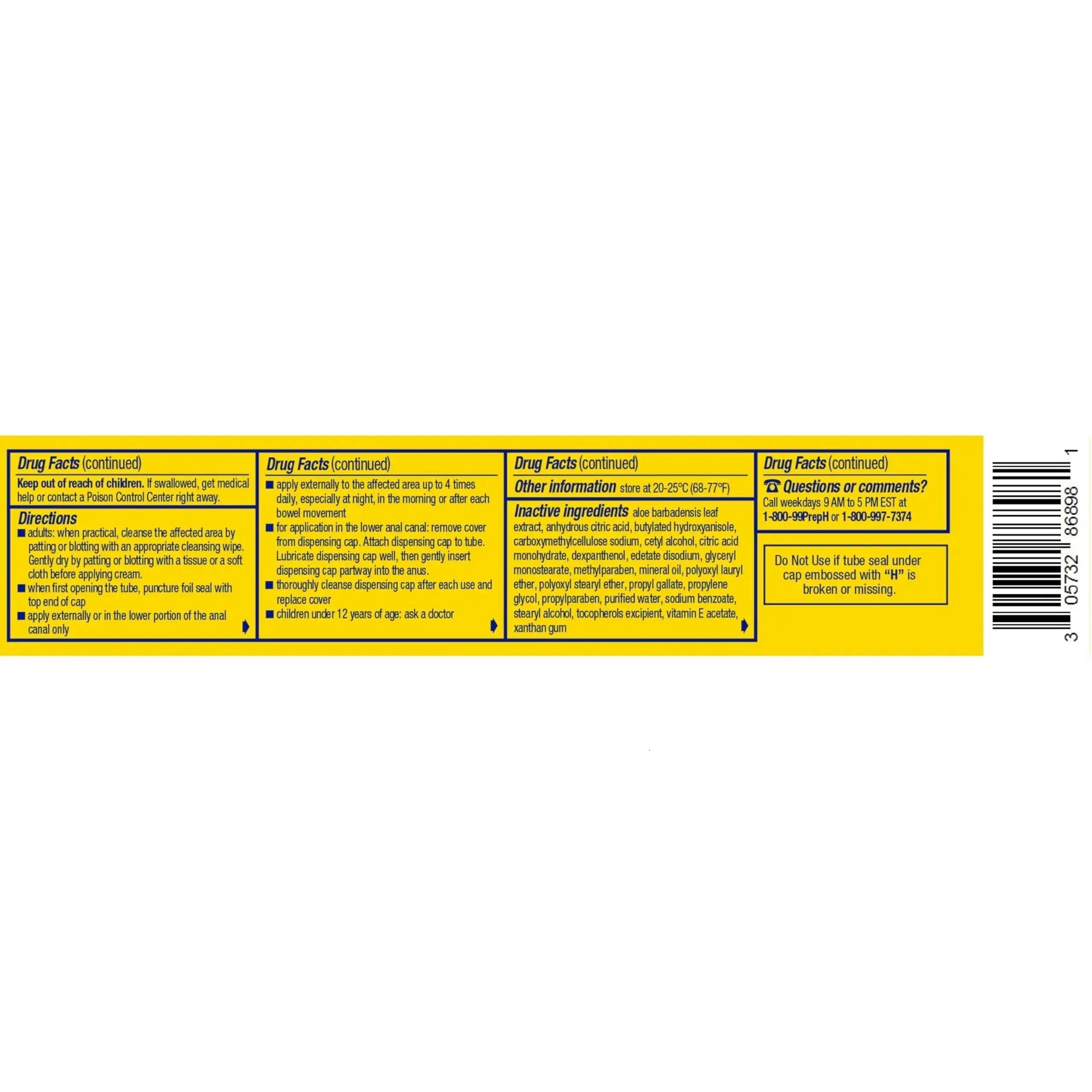 Preparation H Hemorrhoid Cream with Aloe for Multi-Symptom Relief - 1.8 Oz Tube Preparation HAu supplements