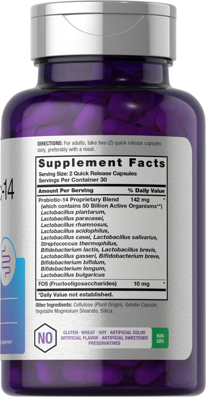 Horbäach Probiotics with Prebiotics | 60 Capsules | 50 Billion Active Organisms | Non-GMO HorbäachUS supplements