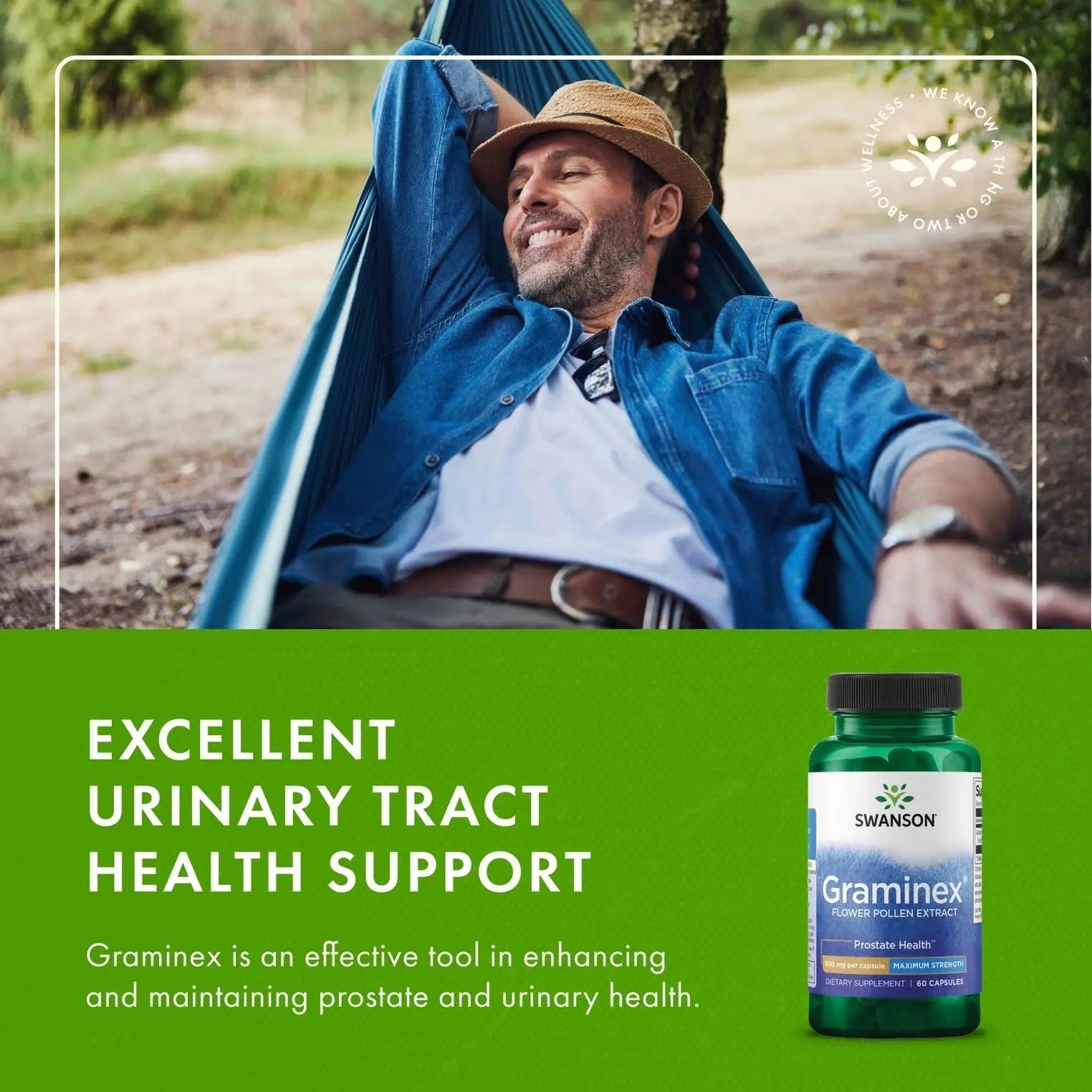 Swanson Maximum Strength Graminex Flower Pollen Extract - Supports Prostate Health, Urinary Tract Function, and Kidney Health - Mens Health Supplement - (60 Capsules, 500mg Each) (4 Pack) SwansonAu supplements