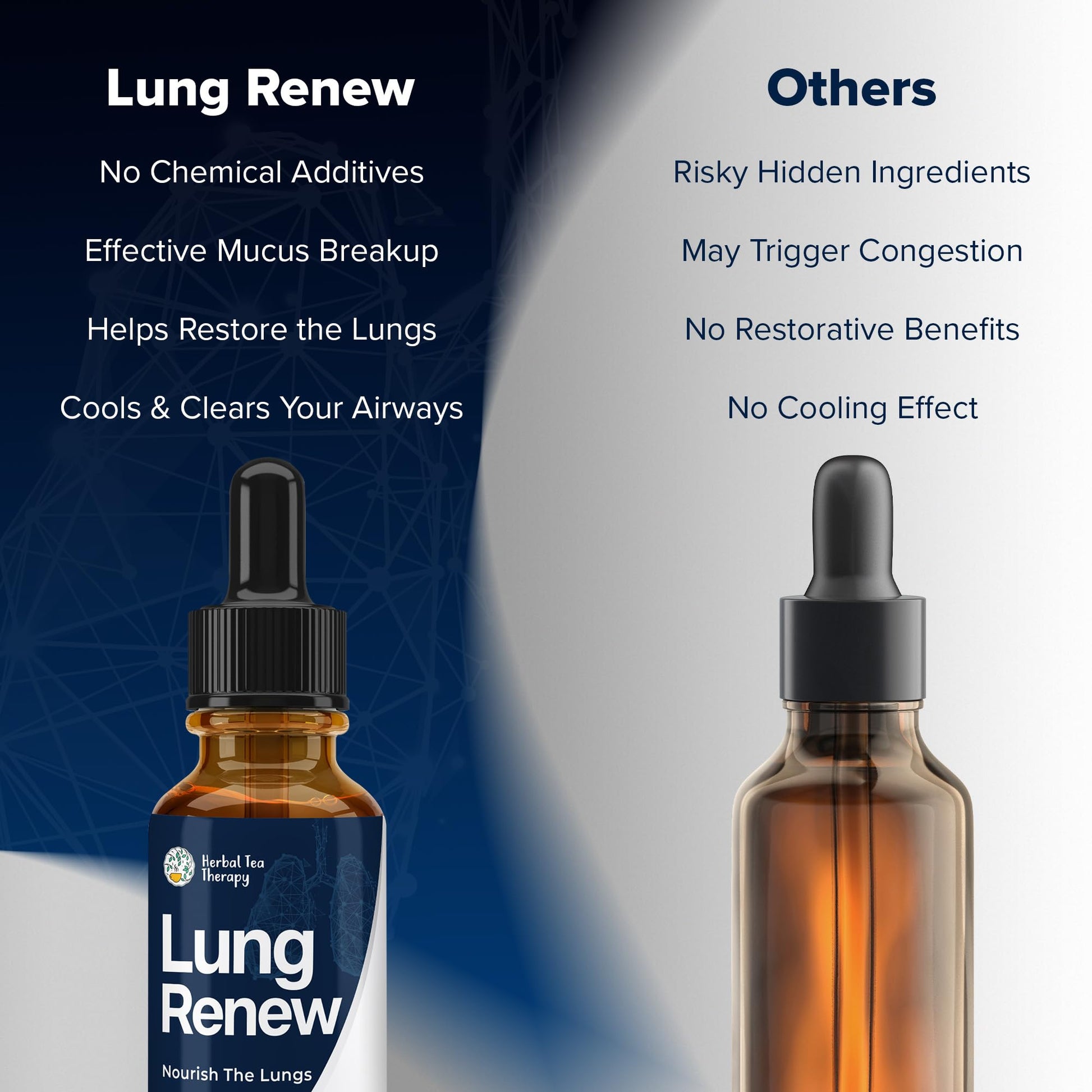 Herbal Tea Therapy Lung Renew Mullein Drops for Lungs (1 fl. oz.): Peppermint, Thyme, & Mullein Leaf Extract for Lungs Detox & Daily Respiratory Comfort - GMO-Free & Made in USA Herbal Tea TherapyAu supplements