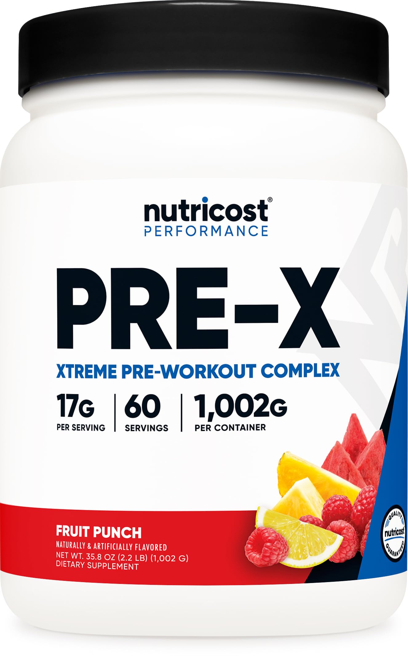 Nutricost Pre-X Xtreme Pre-Workout Complex Powder, Fruit Punch, 60 Servings, Vegetarian, Non-GMO and Gluten Free NutricostUS supplements