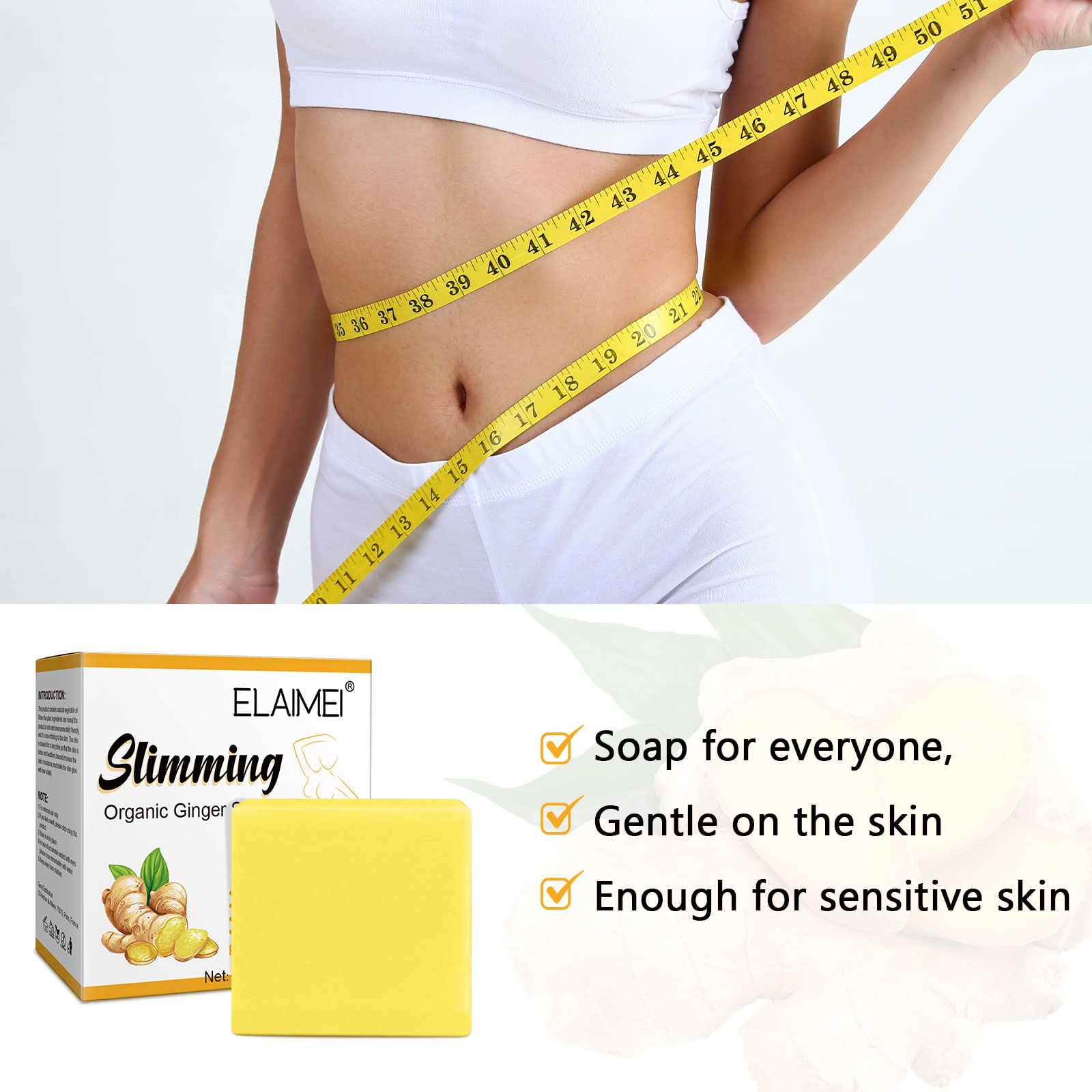 Organic Ginger Soap, Moisturizing Bath Soap, Slimming Ginger Soap, Deep Clean Effectively MoulisAu supplements