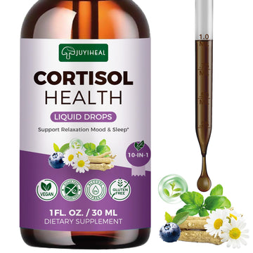 JUYIHEAL Cortisol Supplements, 10 in 1 Cortisol Detox Manager Reducer Hormone Balance Liquid Drops with Ashwagandha, Magnesium, L-theanine JUYIHEALAu supplements