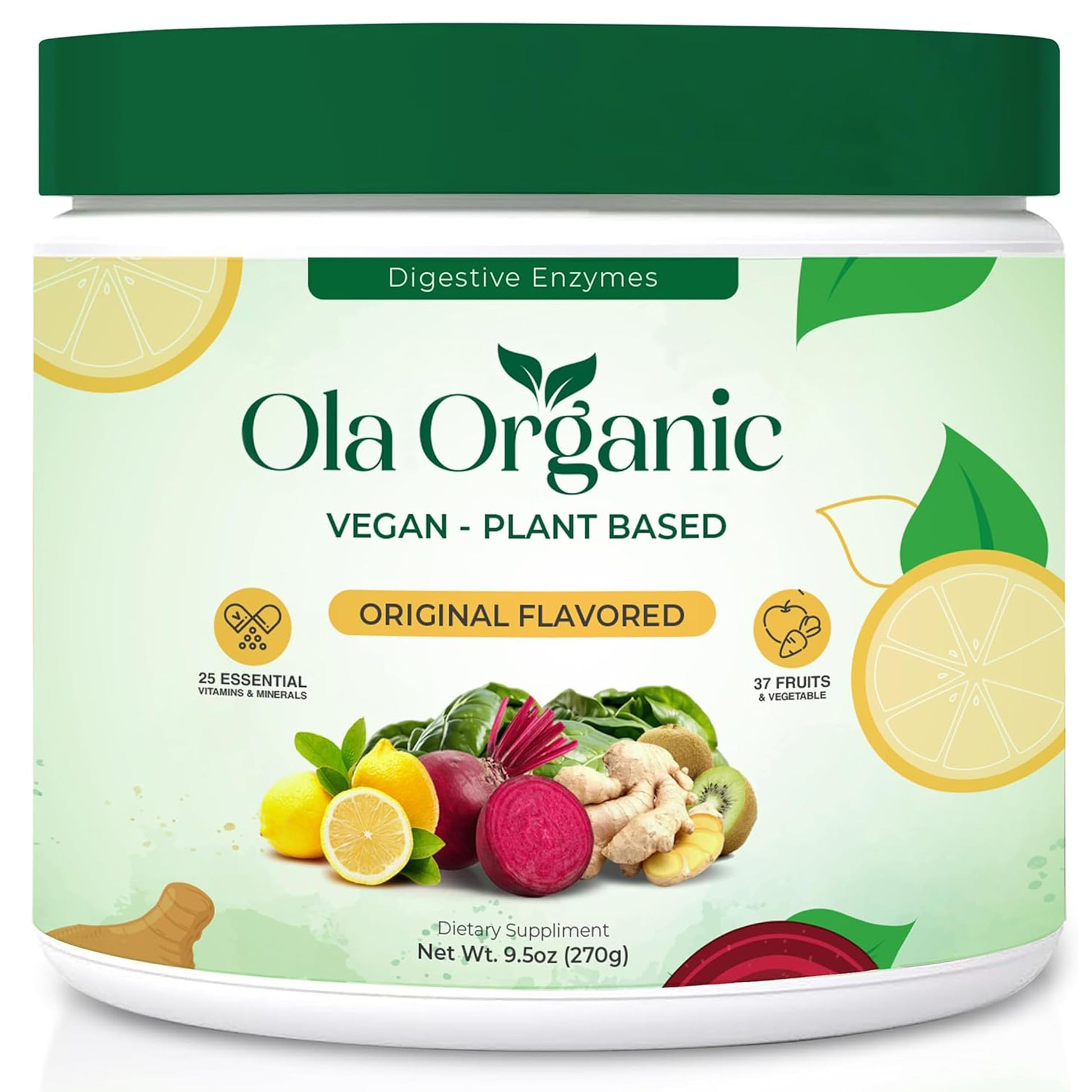 Ola Organic Greens Superfood Powder – Blend of 11 Cruciferous Vegetables with Phytonutrients – Supports Energy, & Immune Health Support – Non-GMO Vegetable Supplement (270g Jar) Ola OrganicAu supplements