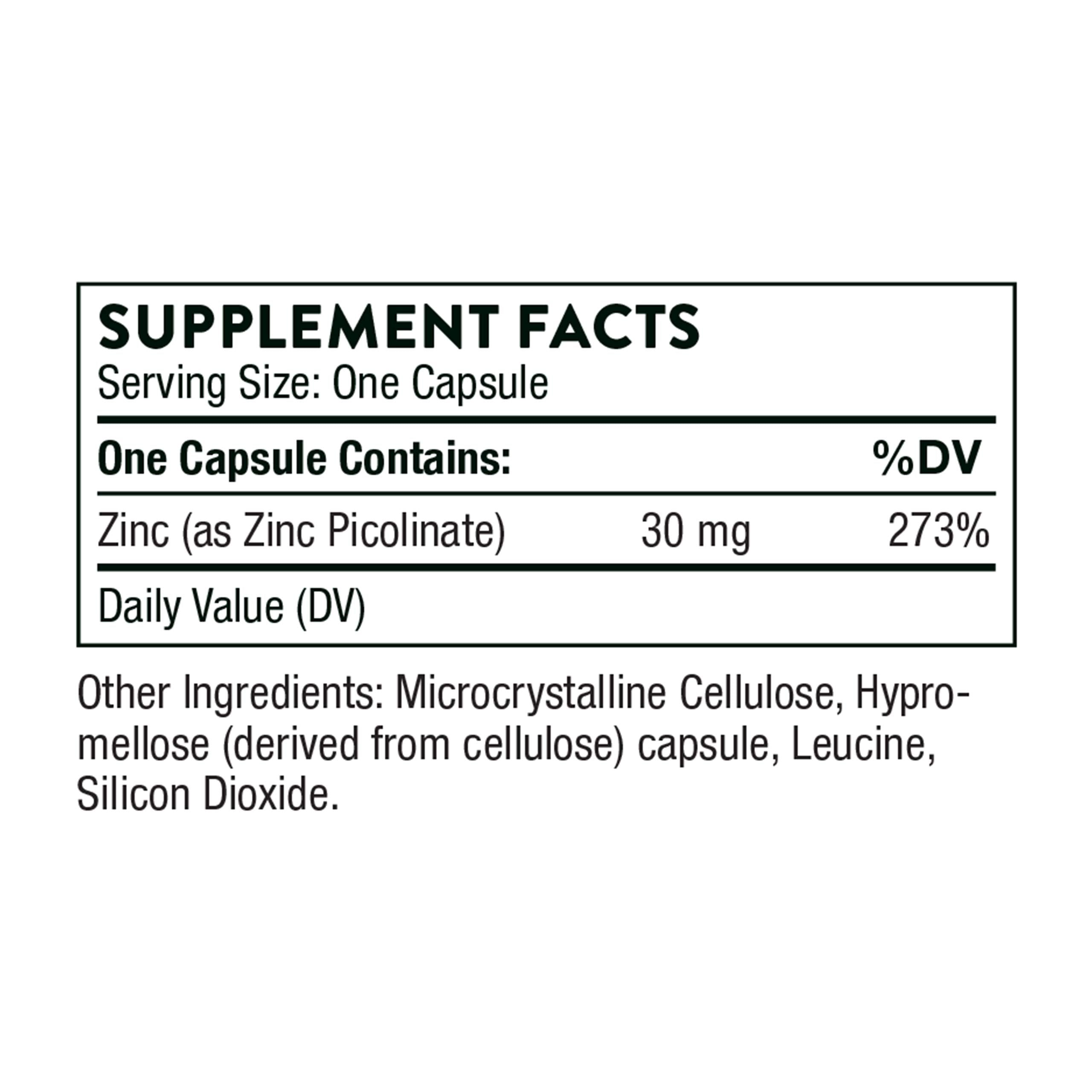 Thorne Zinc Picolinate 30 mg - Well-Absorbed Zinc Supplement for Growth and Immune THORNEUS supplements