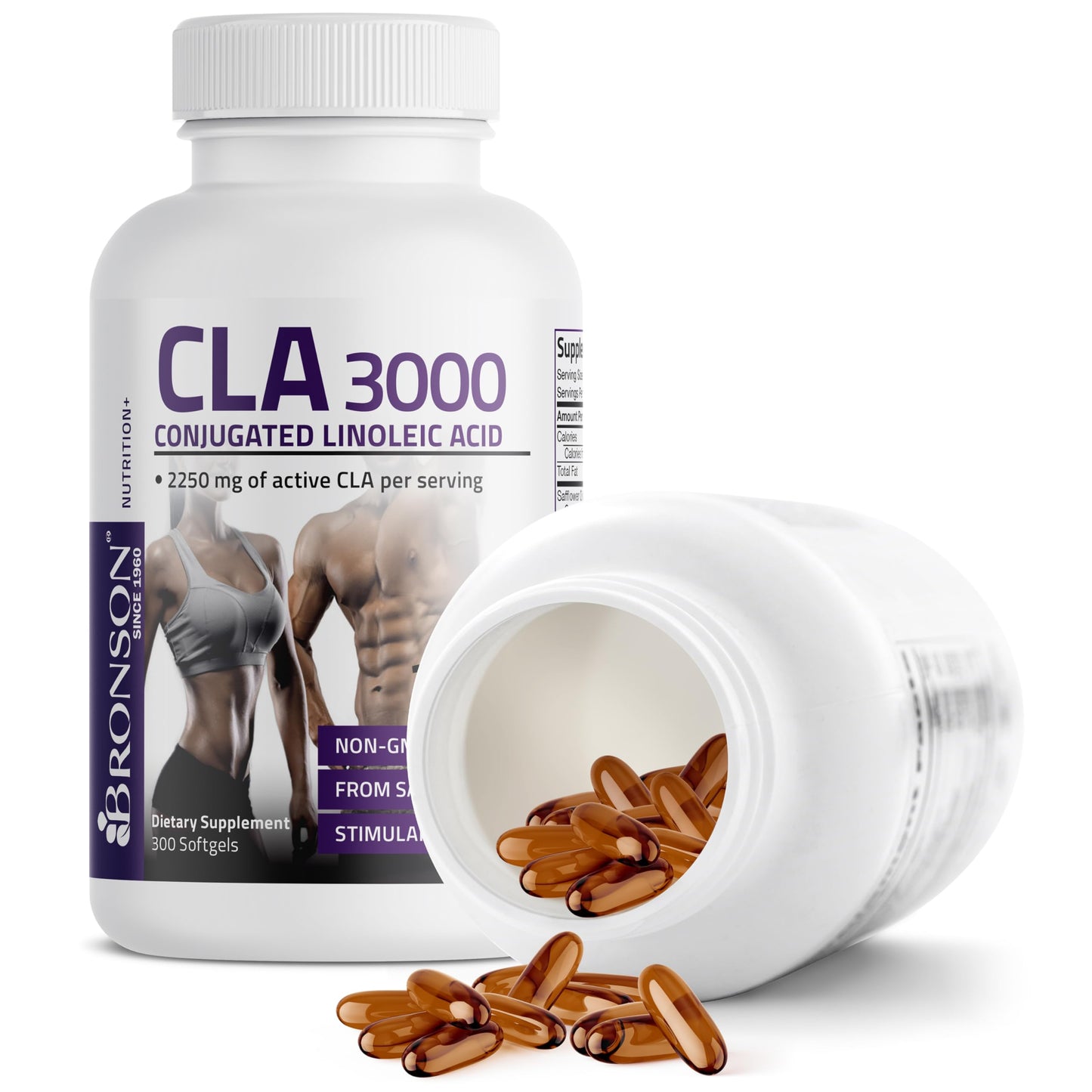Bronson CLA 3000 Extra High Potency Supports Healthy Weight Management Lean Muscle Mass Non-Stimulating BronsonUS supplements