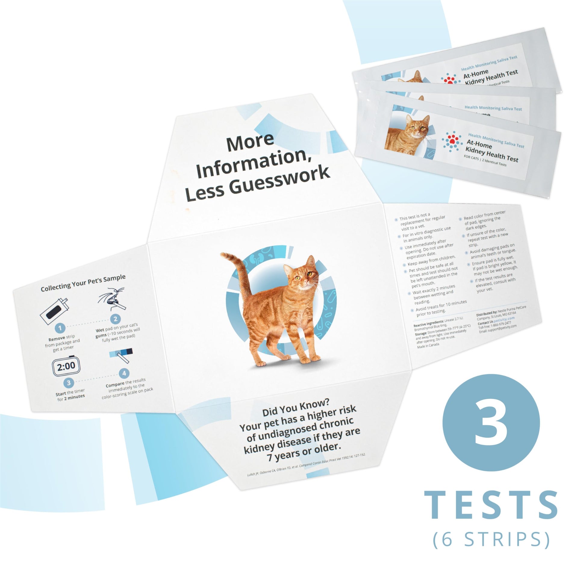 Petivity At-Home Kidney Health Test Kit for Cats — Quick Saliva Urea Test (2-Minute Home Check), Powered by Purina — Help Detect Early Kidney Changes - (Pack of 3) petivityAu supplements