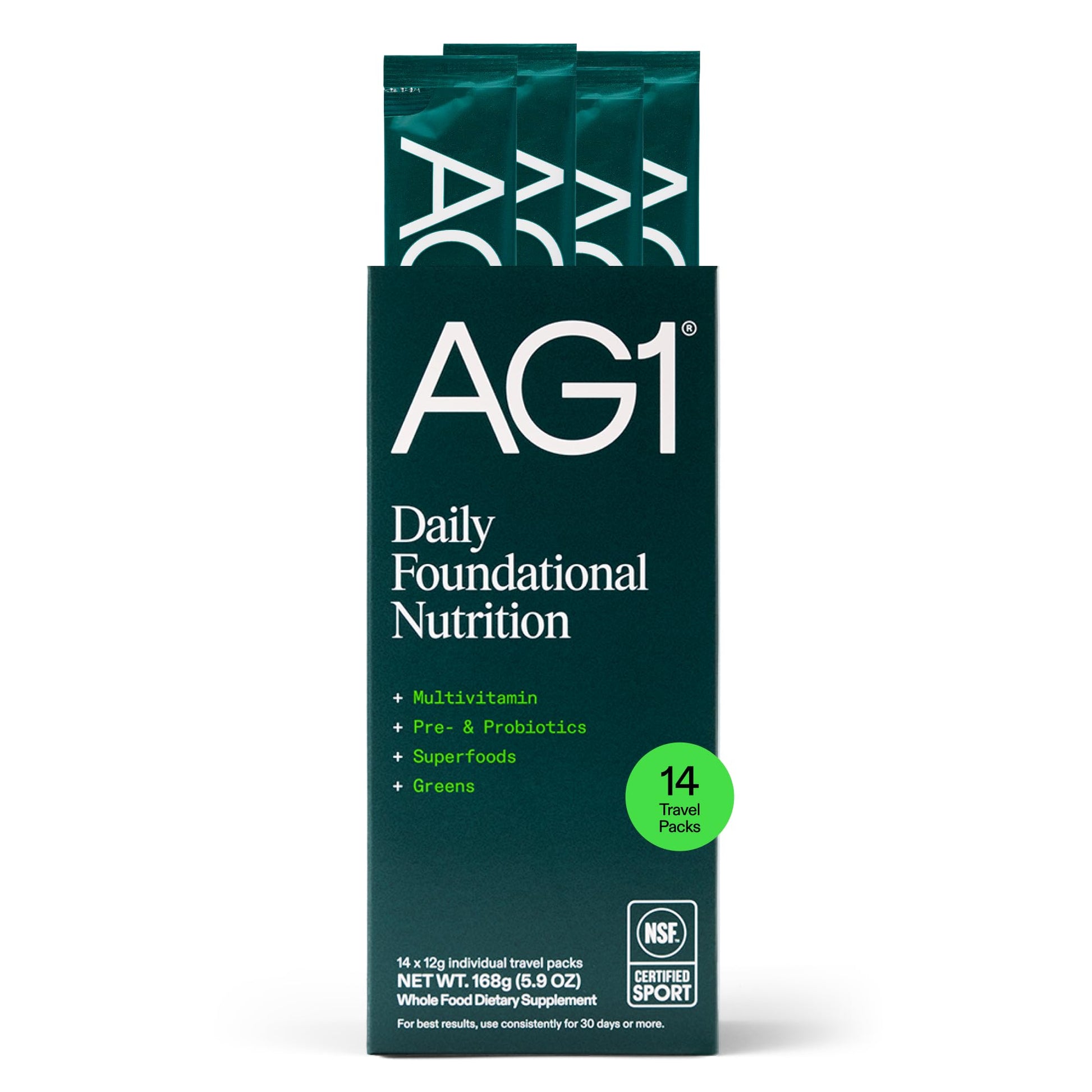 AG1 Athletic Greens Powder Supplement, Improve Gut Health, Multivitamin, Probiotic, Gluten Free, Vegan and Keto Friendly, 75 Vitamins (Travel Packs, 14 Count) - Classic Formula AG1Au supplements