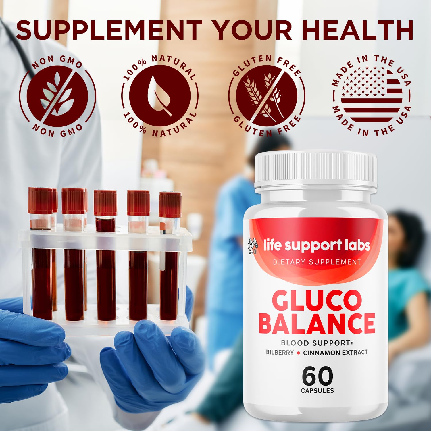Life Support Labs Capsules, Official LifeSupportLabs Blood Health Pills with All Natural Ingredients, Life Support Labs Advanced Health & Wellness with Premium Vitamins for Women & Men (60 Capsules) MJOAu supplements