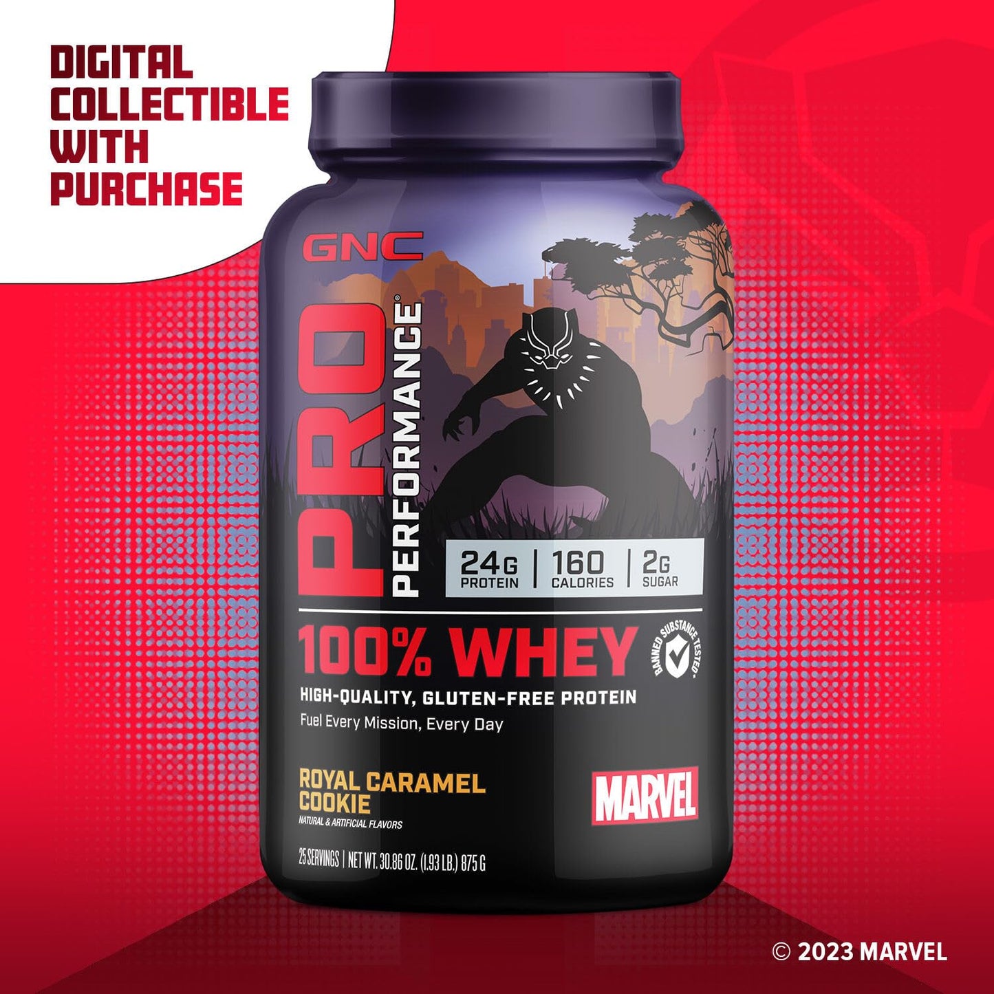 GNC Pro Performance 100% Whey - Marvel: Royal Caramel Cookie - 25 Servings GNCUS supplements