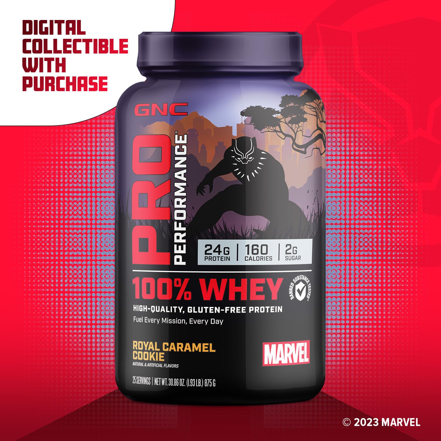GNC Pro Performance 100% Whey - Marvel: Royal Caramel Cookie - 25 Servings GNCUS supplements
