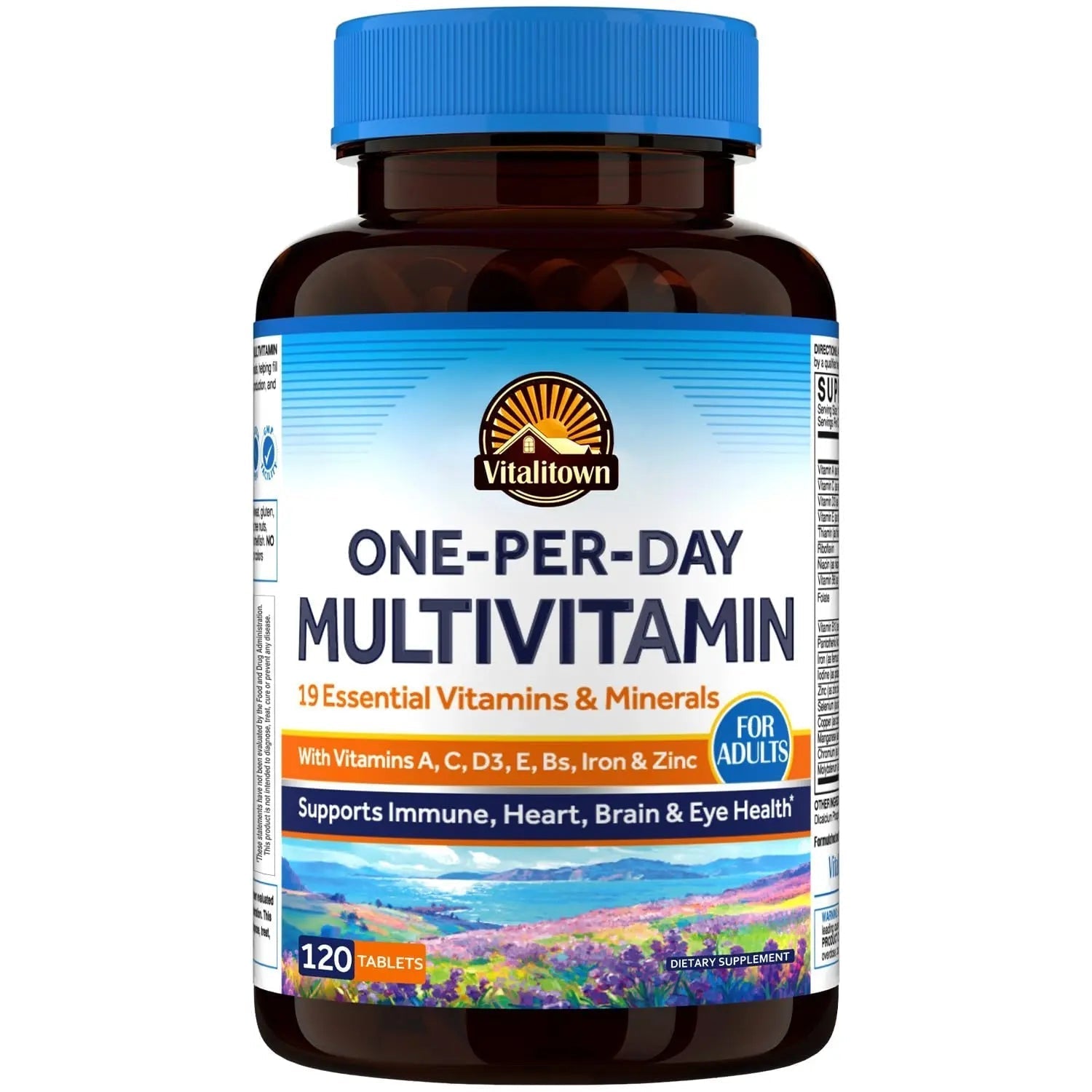 Vitalitown Multivitamin for Women & Men, with Iron, Zinc, Vitamin D3, A, C, B, E, 19 Key Nutrients, One Per Day VitalitownAu supplements