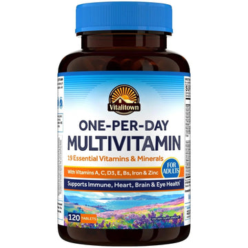 Vitalitown Multivitamin for Women & Men, with Iron, Zinc, Vitamin D3, A, C, B, E, 19 Key Nutrients, One Per Day VitalitownAu supplements