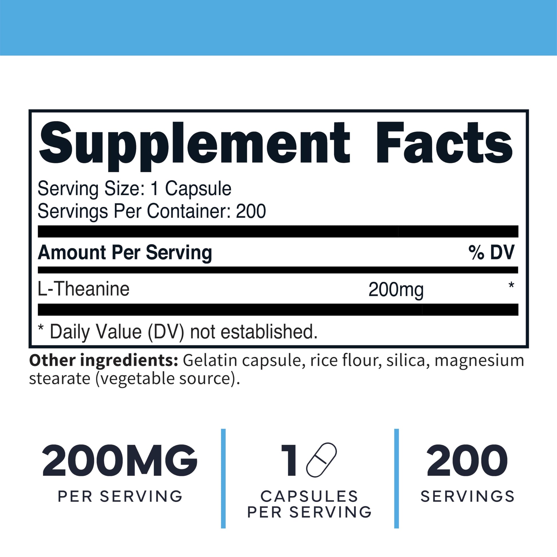 Type Zero L-Theanine (200mg) 200 Capsules - Clean L-Theanine Supplement, Keto, GMO-Free Type ZeroUS supplements