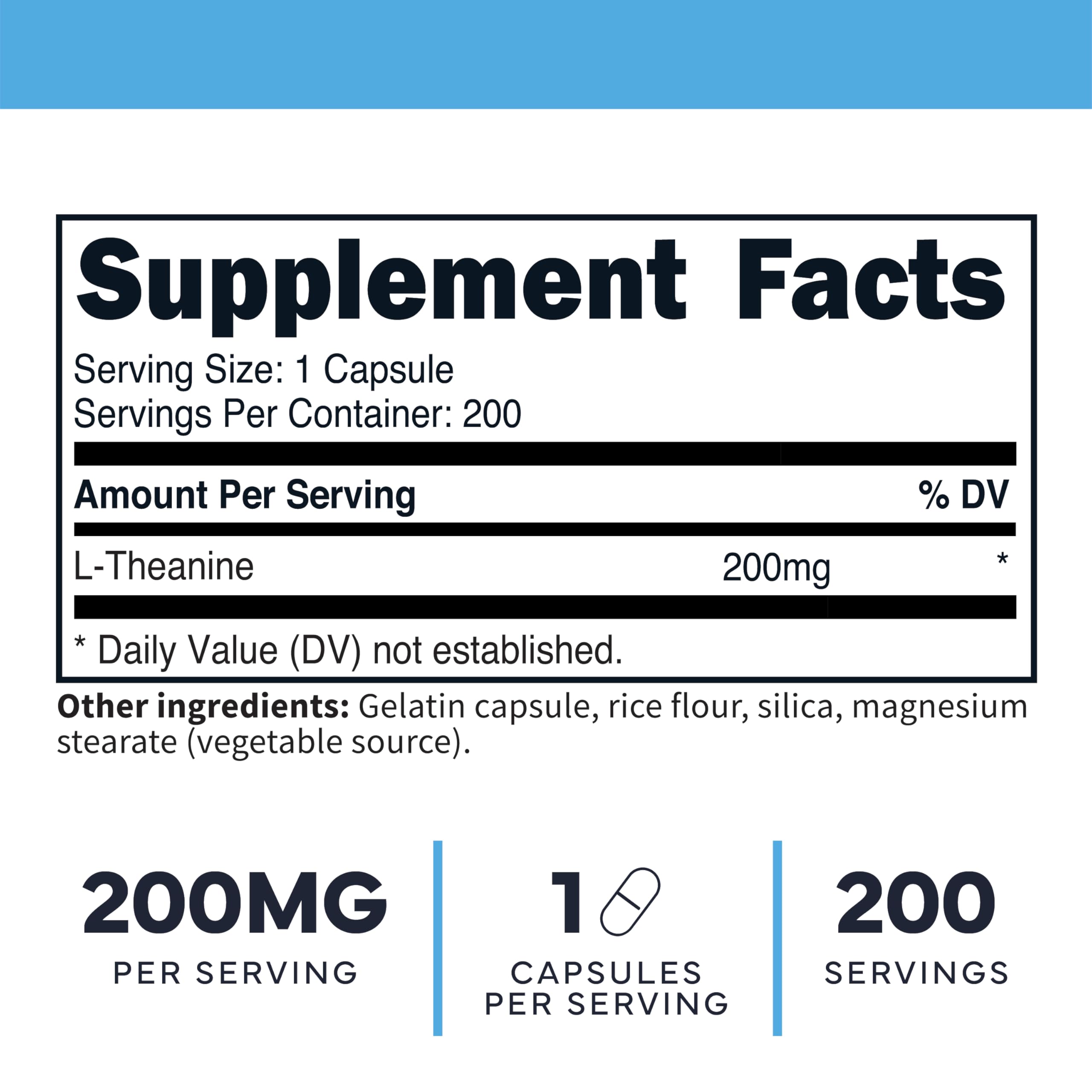 Type Zero L-Theanine (200mg) 200 Capsules - Clean L-Theanine Supplement, Keto, GMO-Free Type ZeroUS supplements
