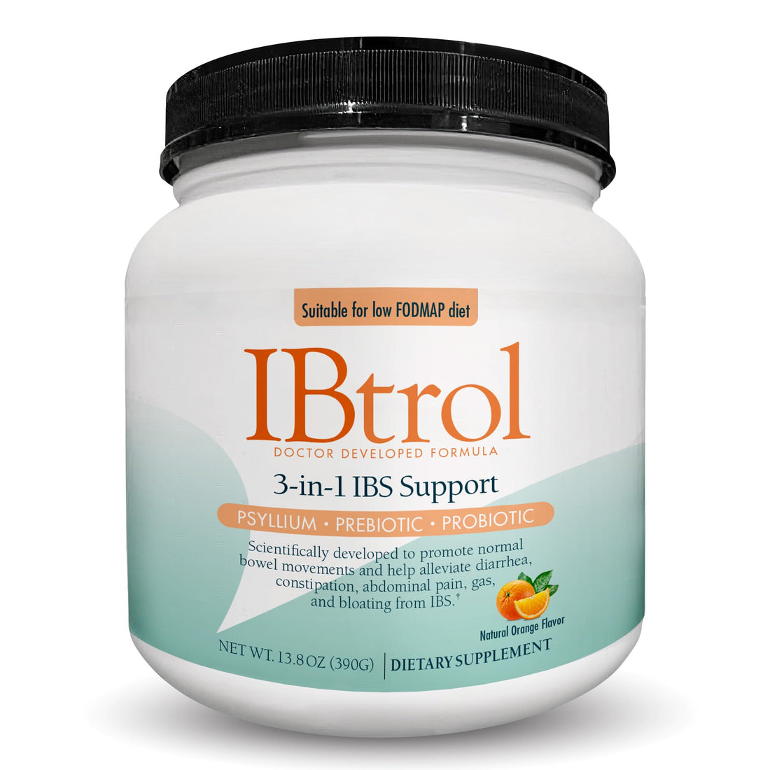 IBtrol® 3–in–1 IBS Gut Health Supplement with Psyllium, Prebiotic and Probiotics, Manages IBS Symptoms, Gas, Bloating, Diarrhea, Constipation, Abdominal Pain 60 Servings (Natural Orange Flavor) MedtritionAu supplements