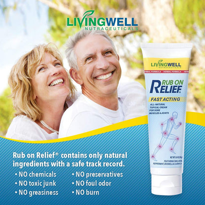 RUB ON RELIEF Fast Acting, Natural Joint and Ache Cream for Muscles, Neck, Back RUB ON RELIEFUS supplements