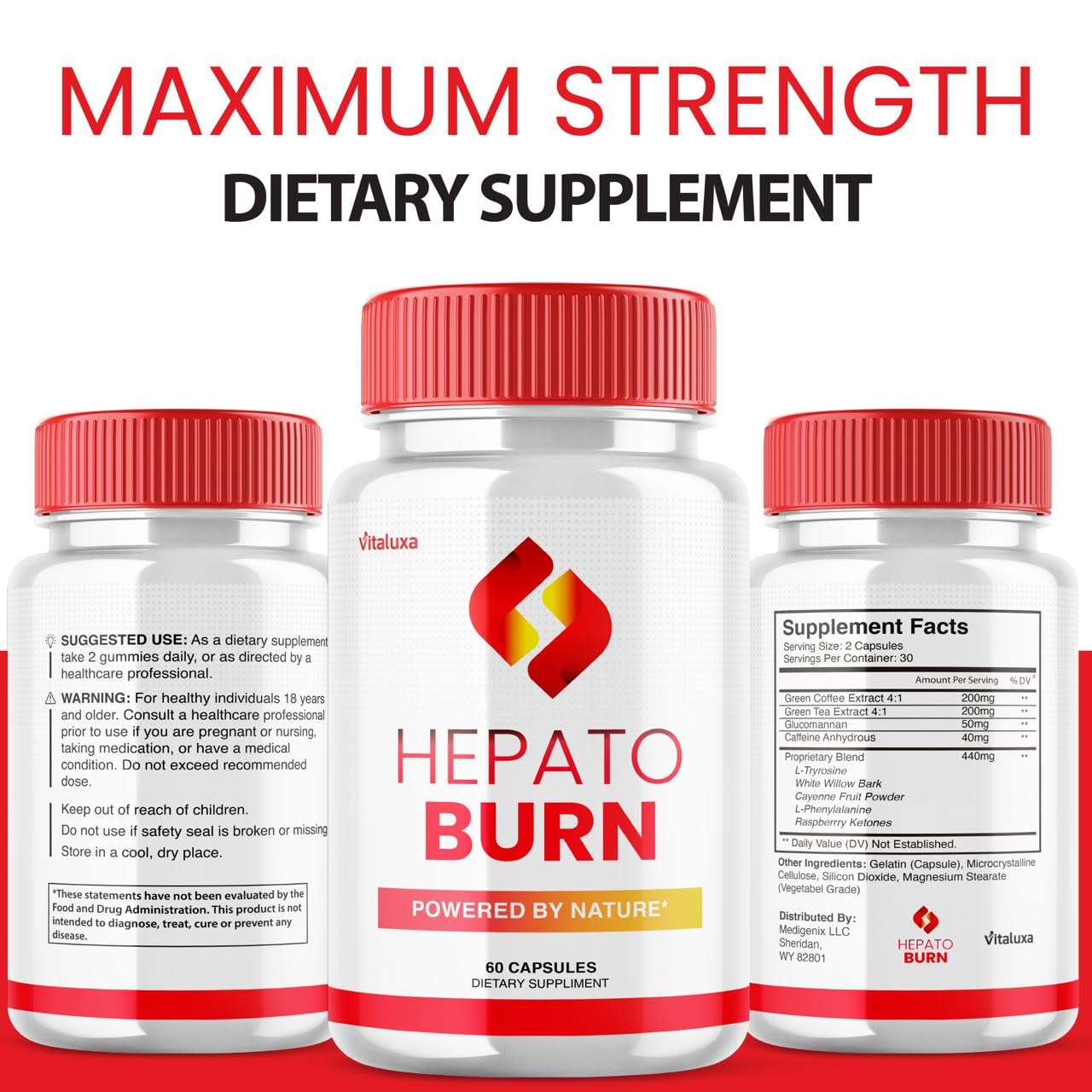 (2 Pack) Hepato Burn Capsules - HepatoBurn Supplement Pills Advanced Formula Wait Premium Blend All Natural Loss Support for Men Women, Hepataburn Reviews Maximum Strength Burner Health (120 Capsules) VitaluxaAu supplements