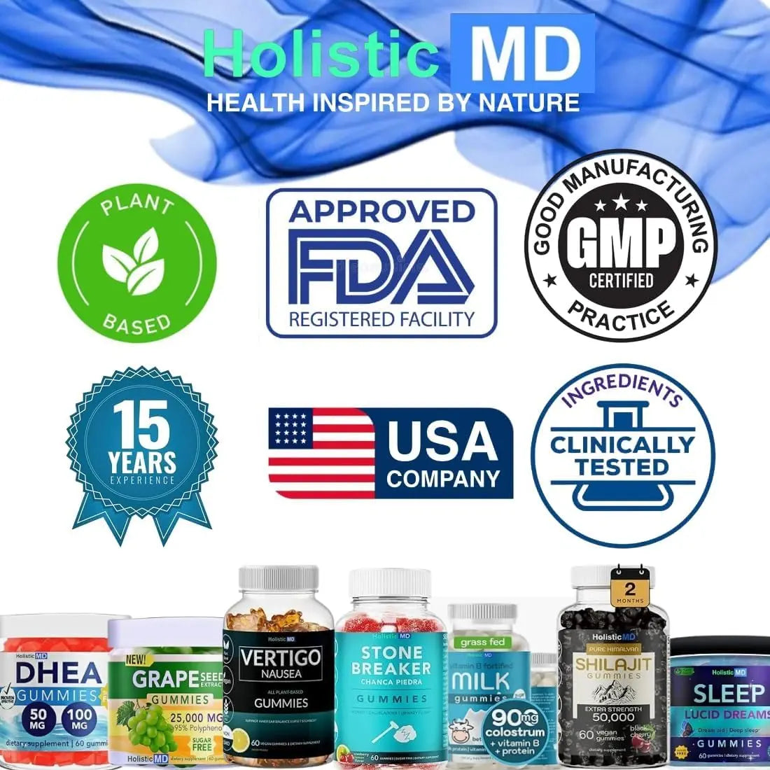 Holistic MD Gainer Gummies for Women Men Elderly and Kids | Clinically Studied Ingredients | 10 in 1 with L-Lysine Gentian Root Vitamin B | Holistic MDAu supplements