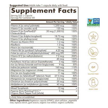 SOLGAR One a Day Women & Mens Bundle:Daily Women's Multi Whole Body Support, 60 Servings + Daily Men's Multivitamin Whole Body Support Supplement, 60 Servings SOLGARUS supplements