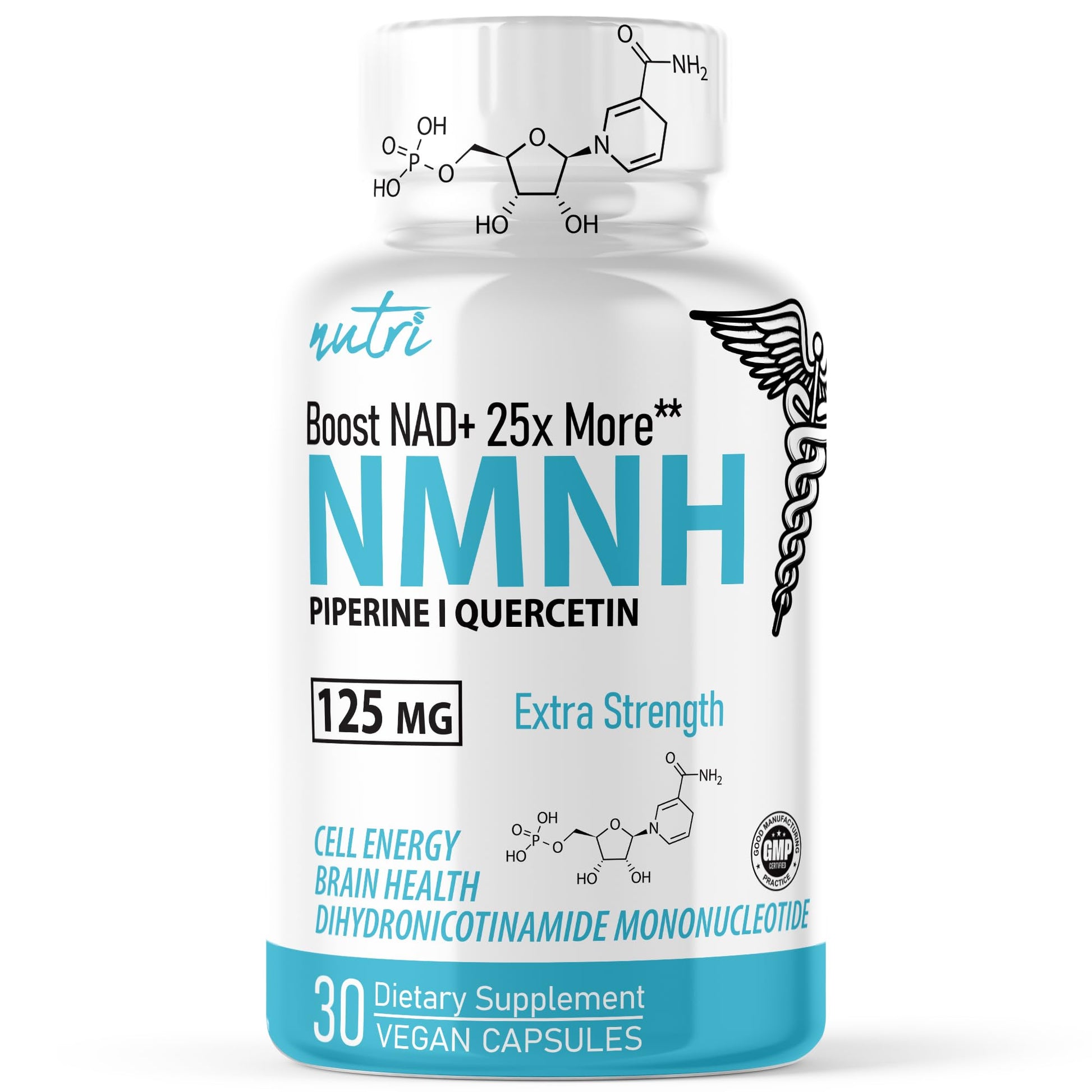 Nature's Fusions NMNH with Piperine & Quercetin - Boost NAD+ with Dihydronicotinamide Mononucleotide (30 Capsules) Nature's FusionsAu supplements