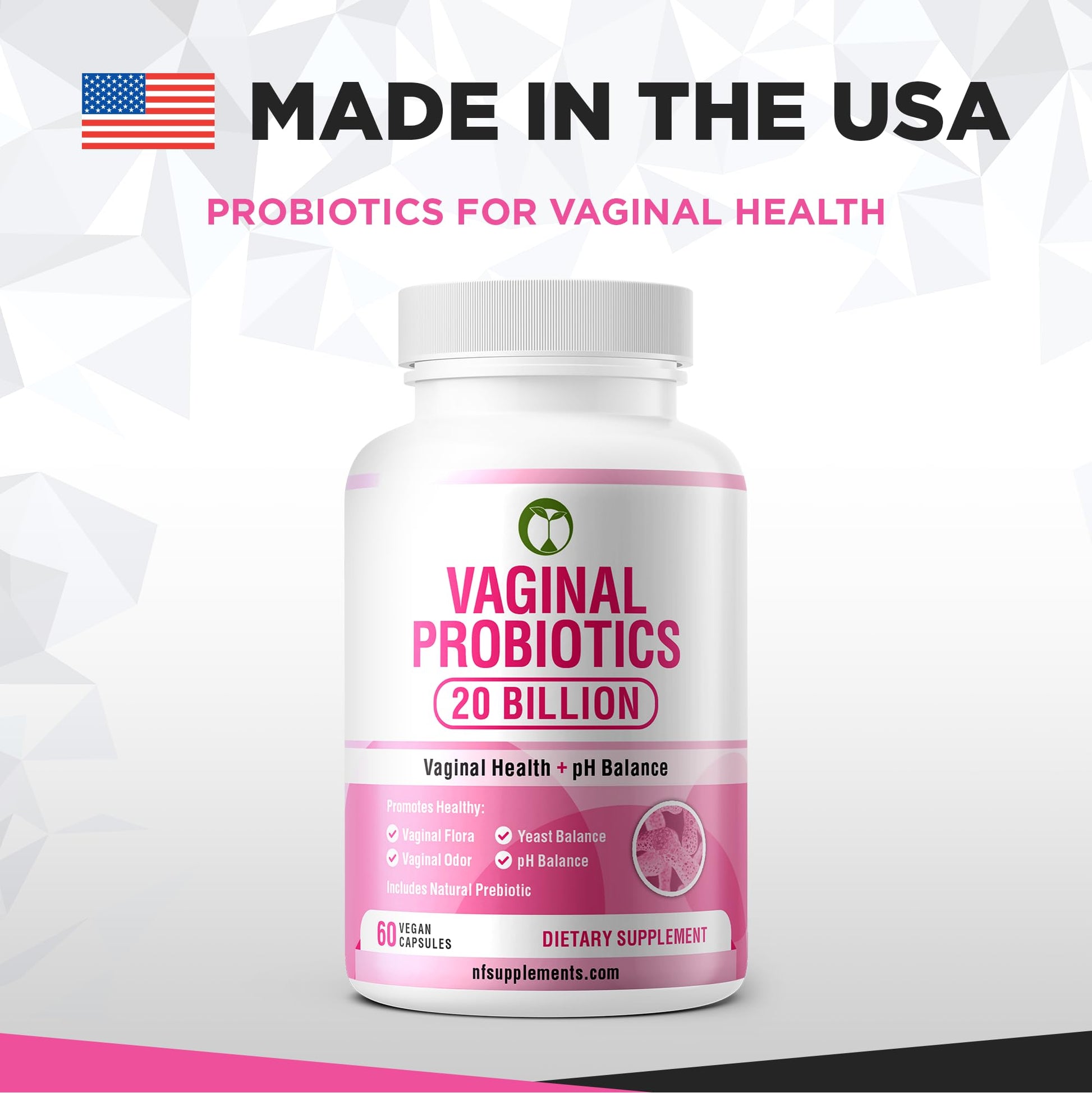 Vaginal Probiotics for Womens Health 20 Billion CFU | PH Balance & Vaginigal Odor Support 60 Capsules Natural Foundation SupplementsAu supplements